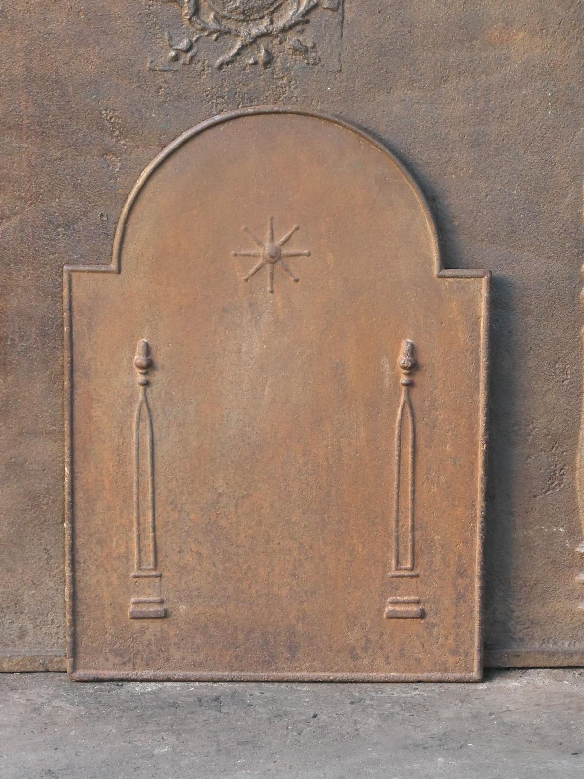 Antique French 'Pillars Of Freedom' Fireback / Backsplash, 18th   19th C. photo furniture