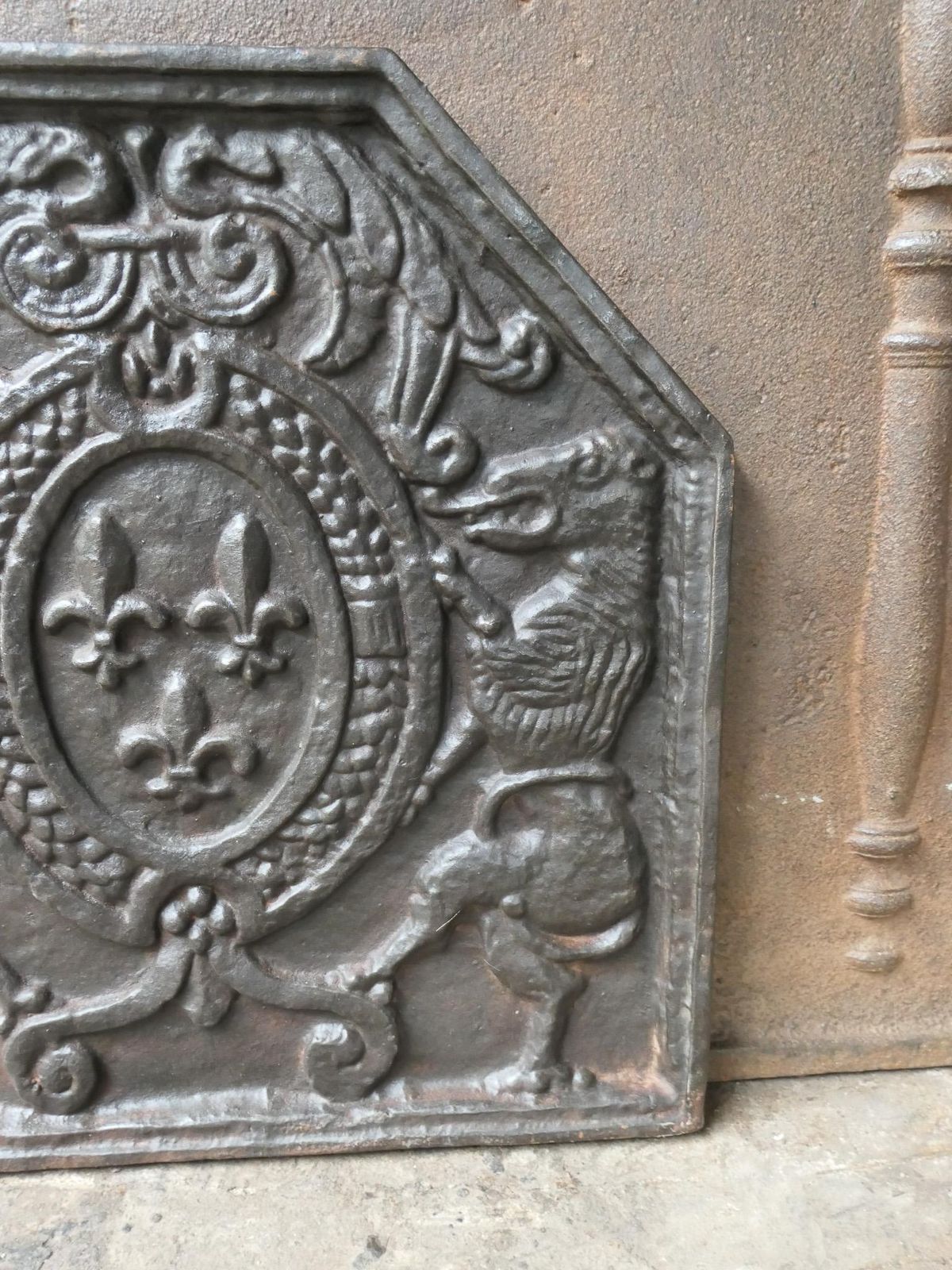 French Louis XIV Style 'Arms Of France' Fireback / Backsplash, 20th Century photo vintage