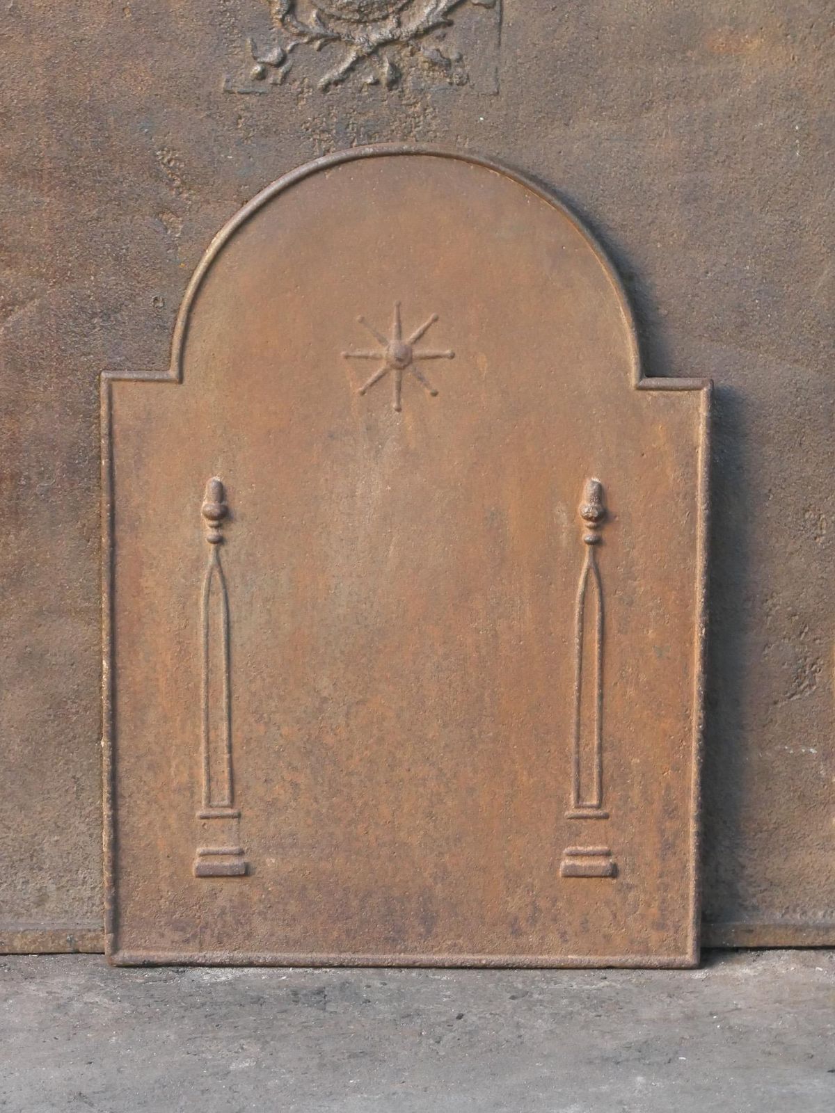 Antique French 'Pillars Of Freedom' Fireback / Backsplash, 18th   19th C. photo for sale