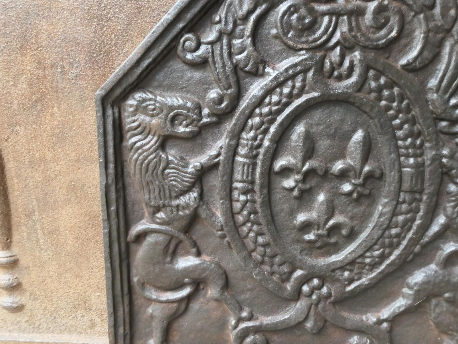 photo for sale French Louis XIV Style 'Arms Of France' Fireback / Backsplash, 20th Century