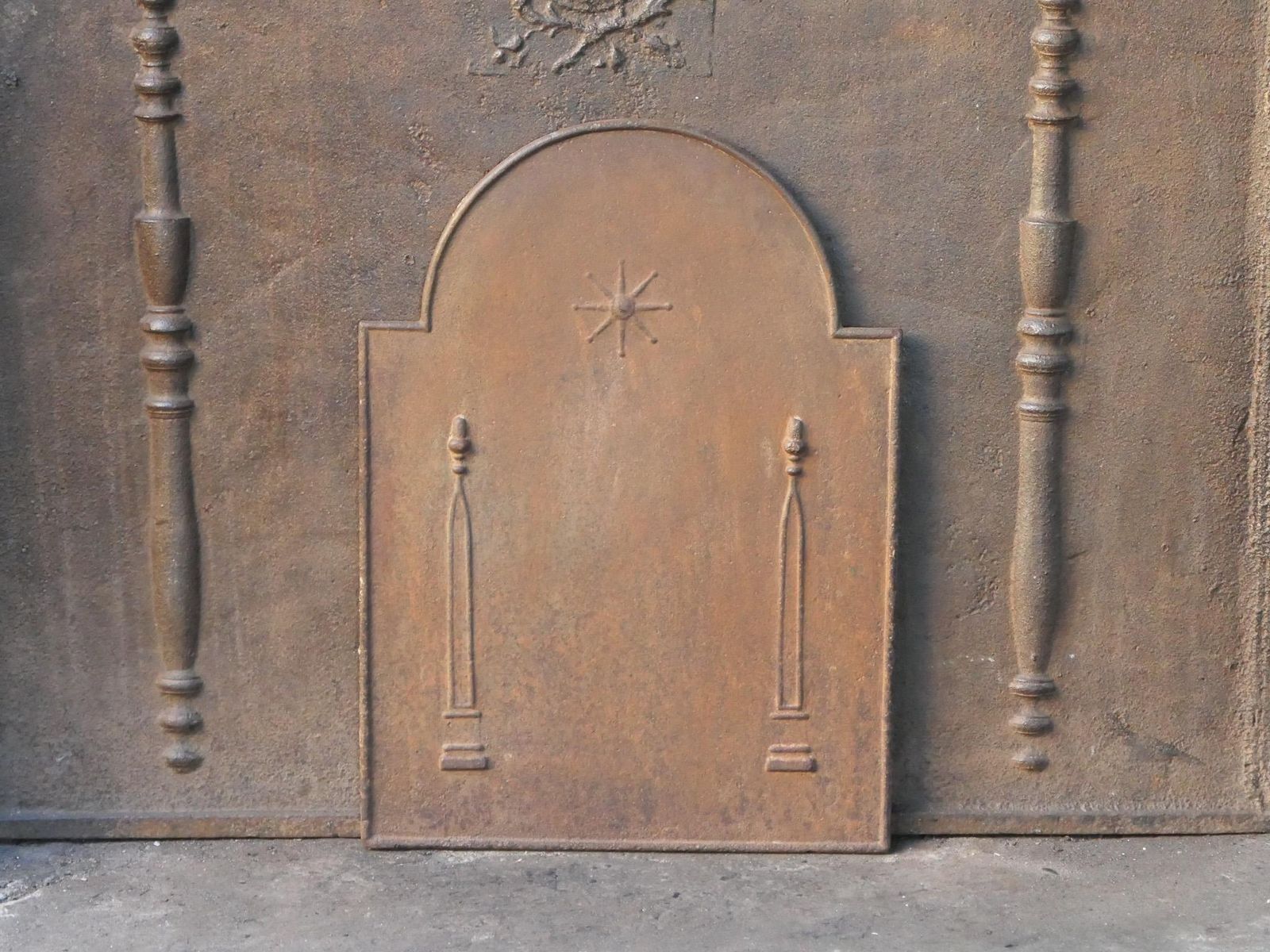 Antique French 'Pillars Of Freedom' Fireback / Backsplash, 18th   19th C. photo 380.0