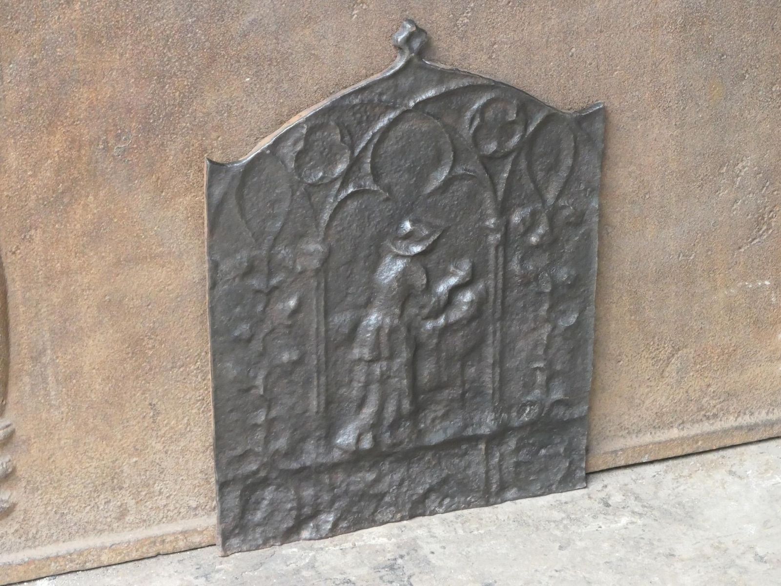 Small Antique French Napoleon III Fireback / Backsplash, 19th C. photo vinterior