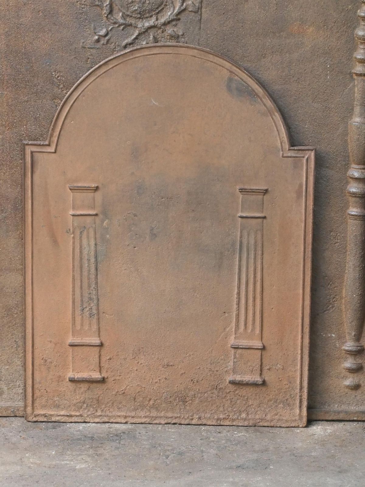 Antique French 'Pillars Of Freedom' Fireback / Backsplash, 18th   19th C. photo Home Fixtures