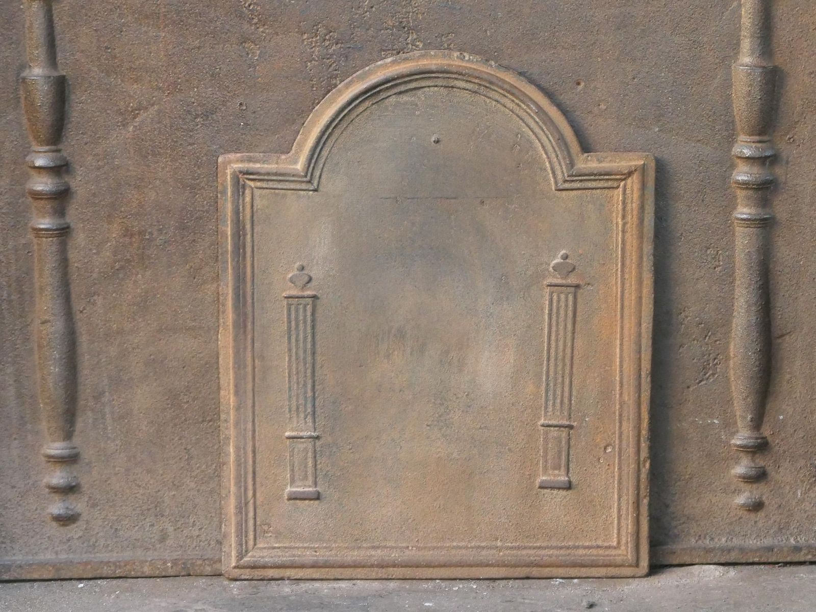 Antique French 'Pillars Of Freedom' Fireback / Backsplash, 18th   19th C. photo 337.0