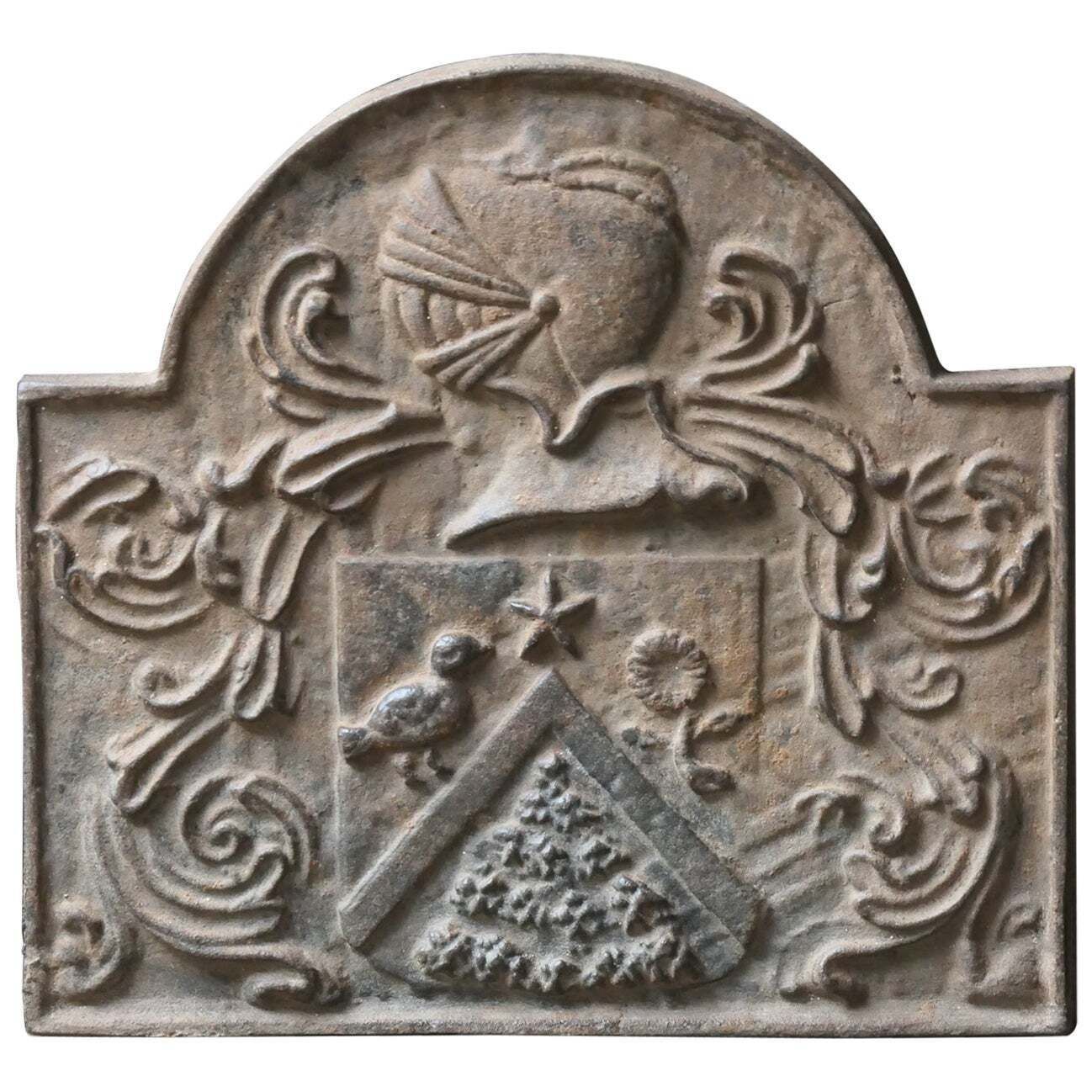 French Louis XIV Style 'Coat Of Arms' Fireback / Backsplash