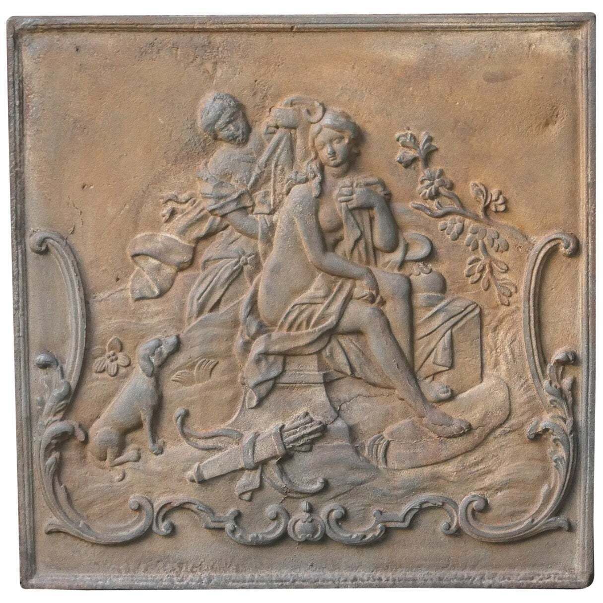 18th Century Louis XV Period Fireback / Backsplash With Diana Bathing