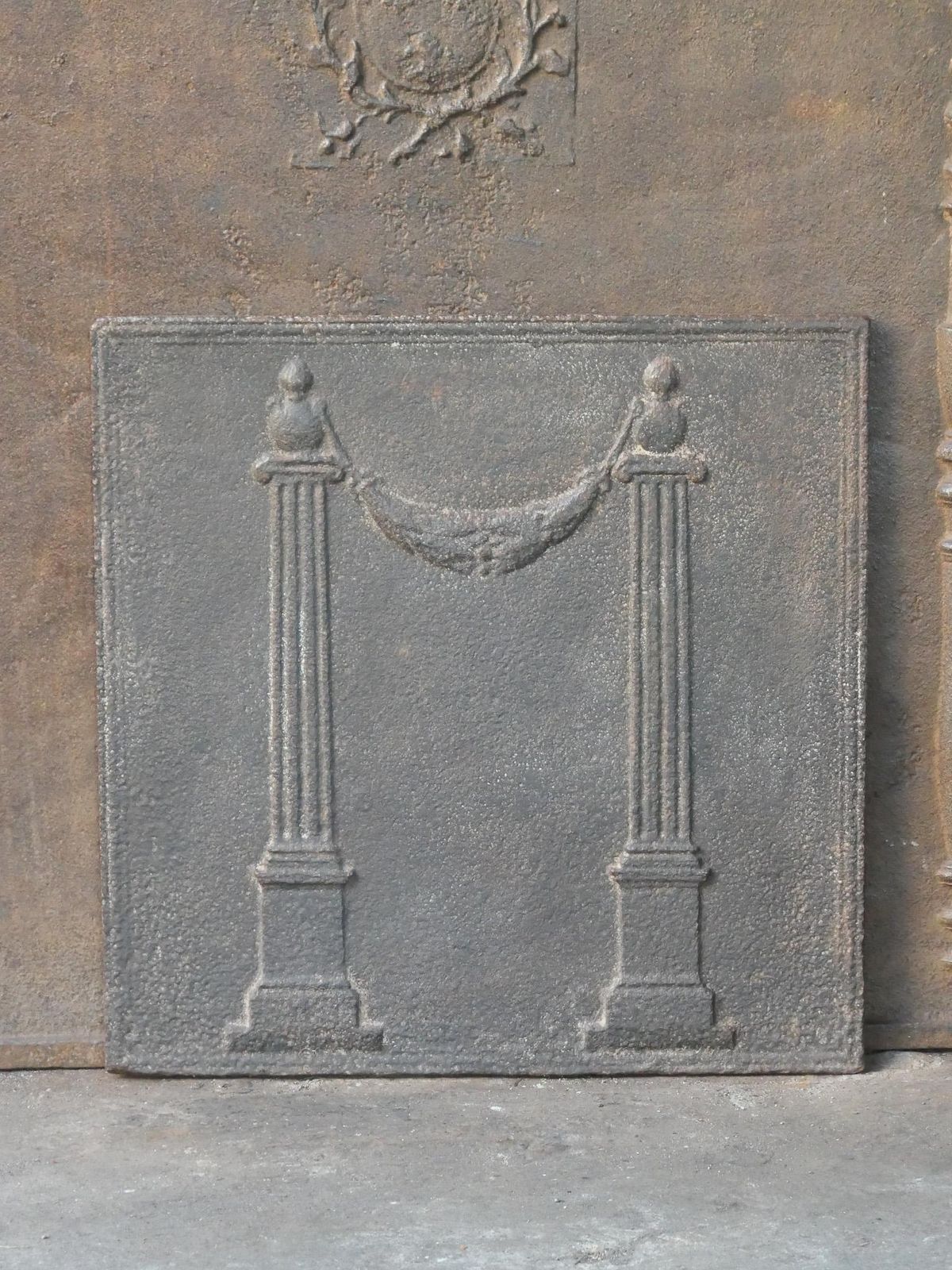 Antique French 'Pillars Of Freedom' Fireback / Backsplash, 18th   19th C. photo furniture