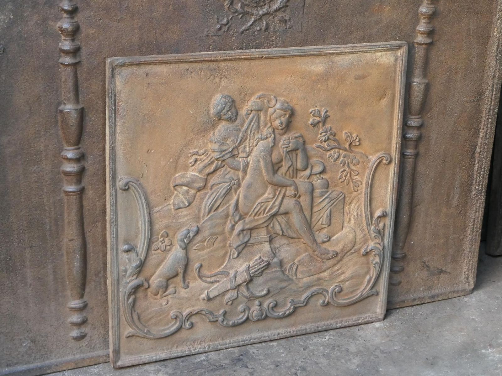 18th Century Louis XV Period Fireback / Backsplash With Diana Bathing photo vinterior