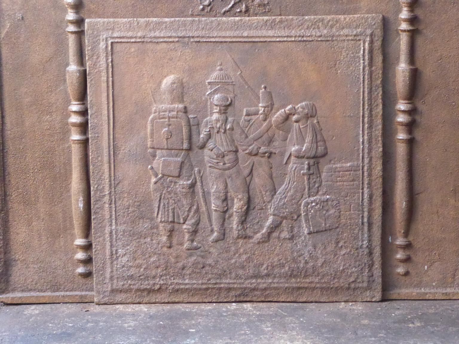 Antique French Napoleon III 'Soldiers' Fireback / Backsplash, 19th Century photo furniture