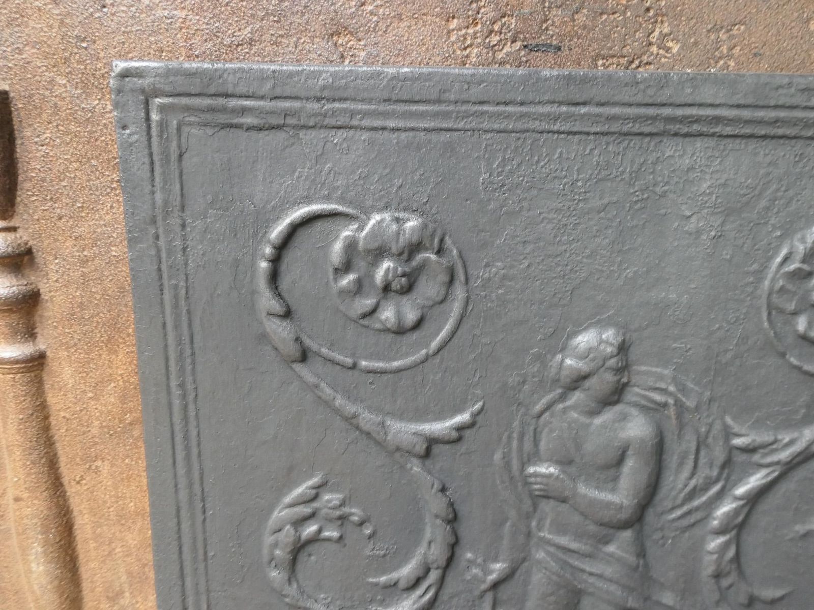 French Neoclassical Period 'Diana' Fireback / Backsplash, 18th 19th Century photo vintage
