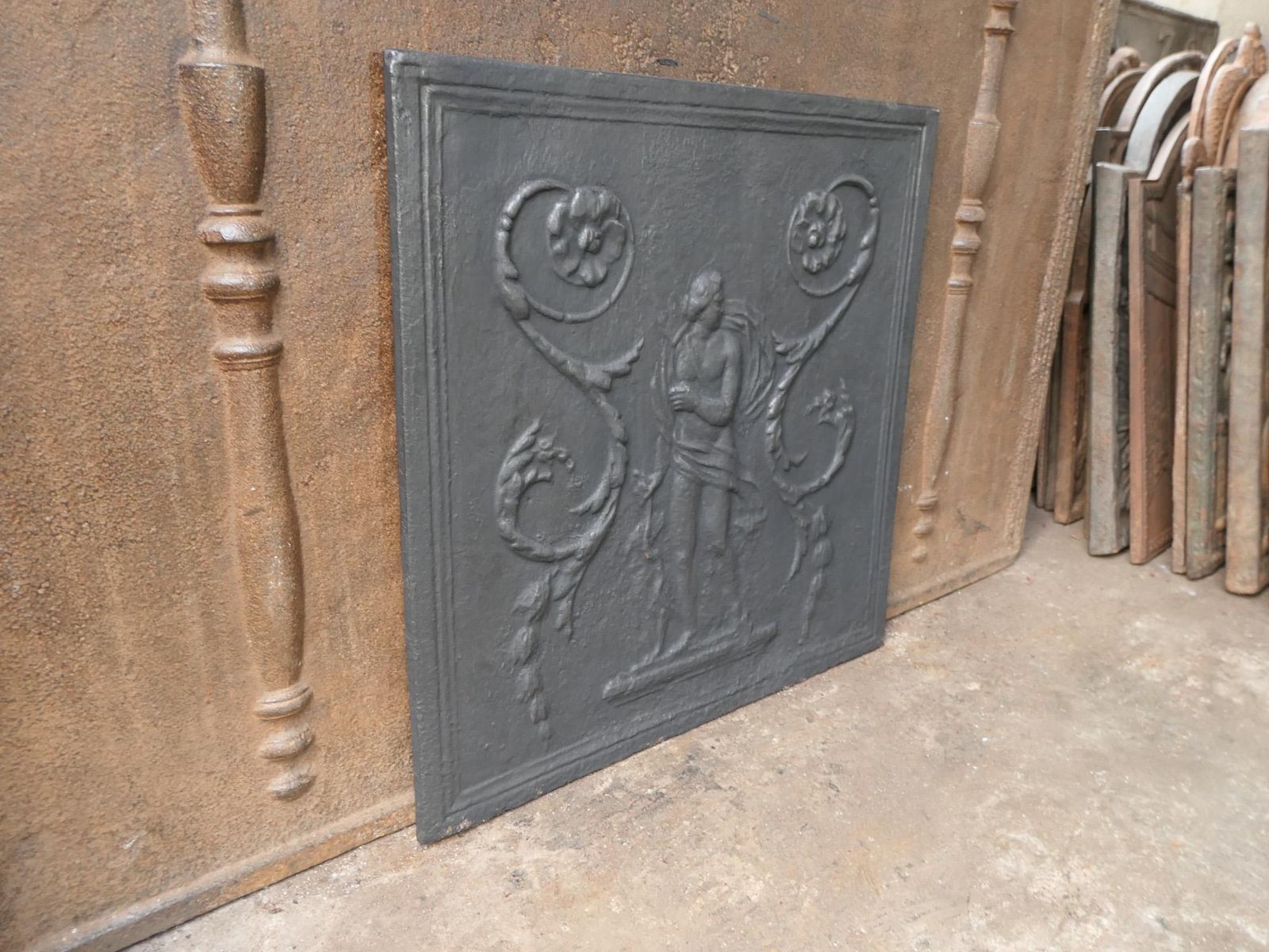 337.0 French Neoclassical Period 'Diana' Fireback / Backsplash, 18th 19th Century photo