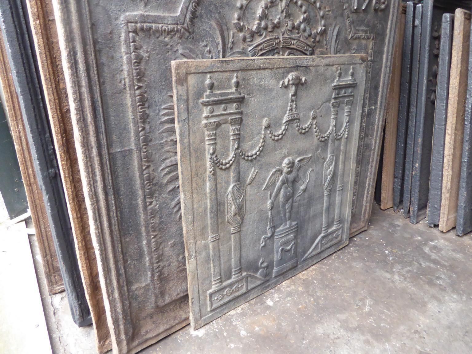 French Neoclassical Style 'Allegory Of Love' Fireback / Backsplash photo vintage