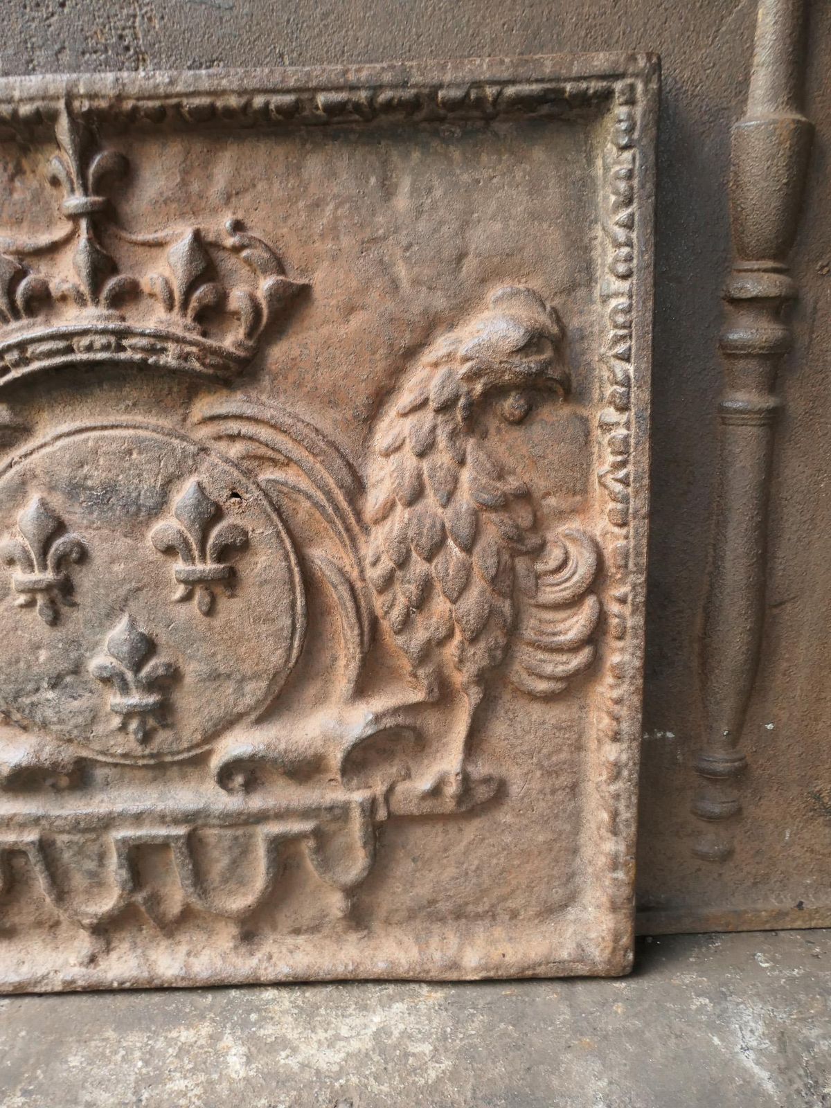 French Louis XIV Style 'Arms Of France' Fireback / Backsplash, 20th Century photo vintage