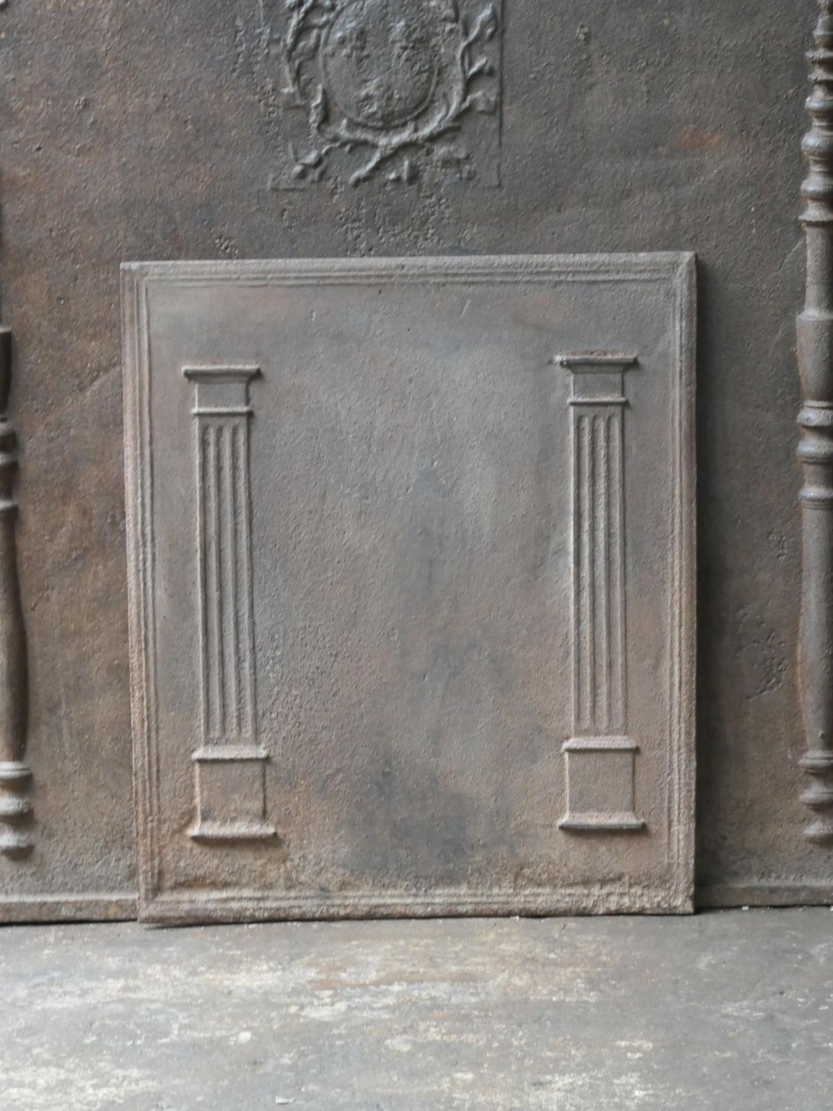 Antique French 'Pillars Of Freedom' Fireback / Backsplash, 18th   19th C. photo for sale