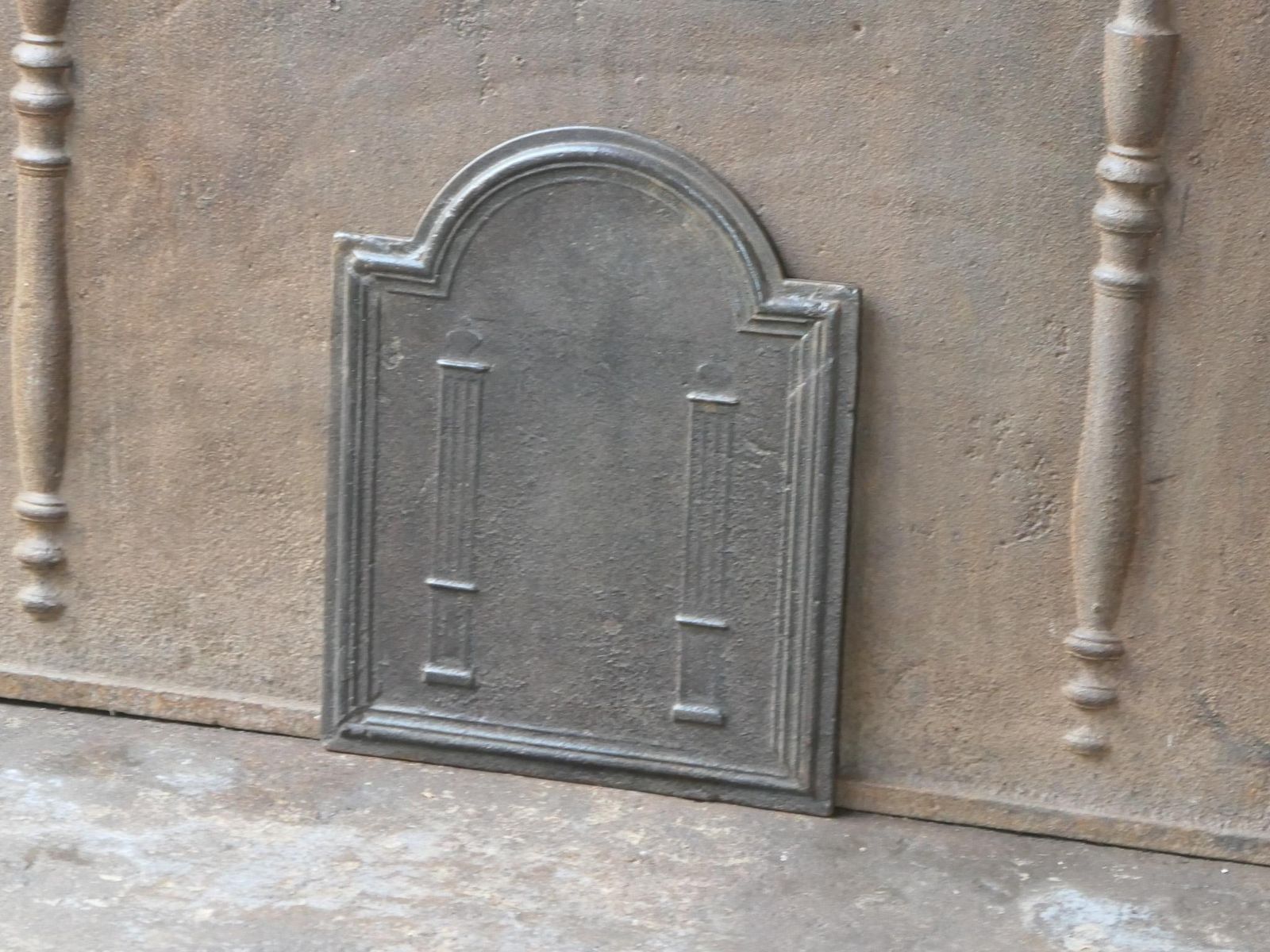 Small Antique French 'Pillars Of Freedom' Fireback / Backsplash, 19th C. photo vinterior