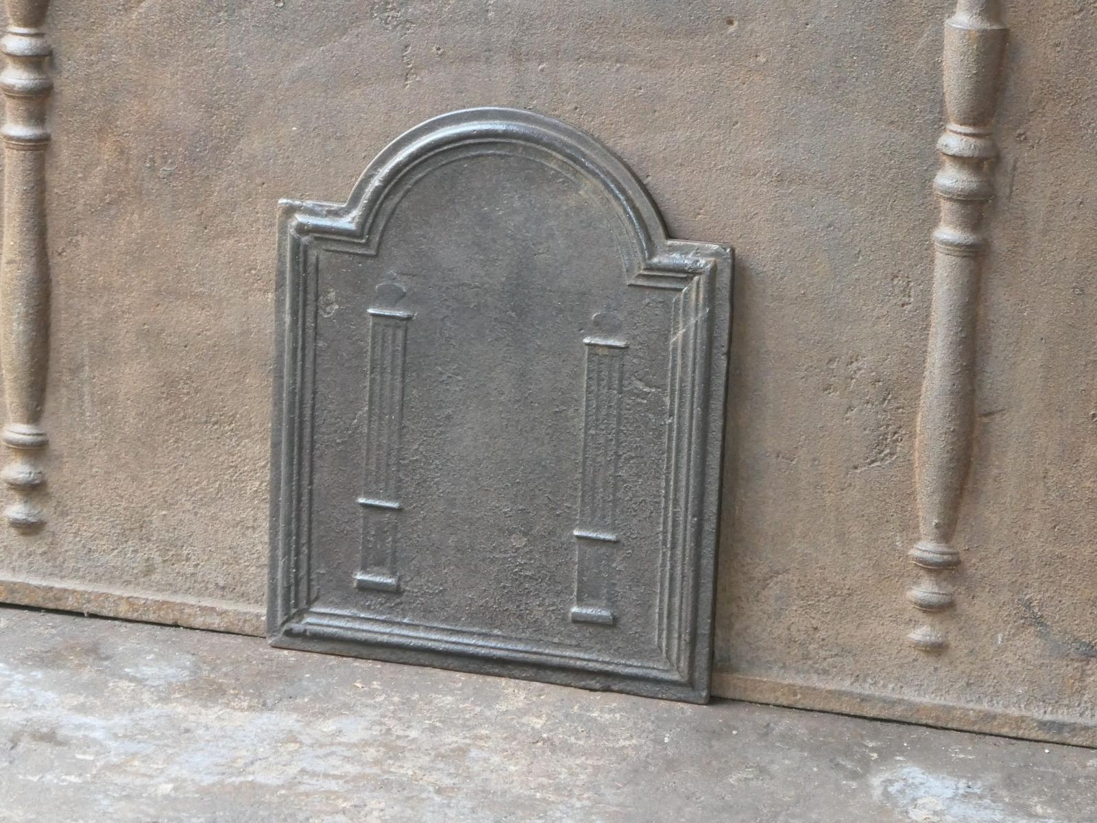 Small Antique French 'Pillars Of Freedom' Fireback / Backsplash, 19th C. photo buy