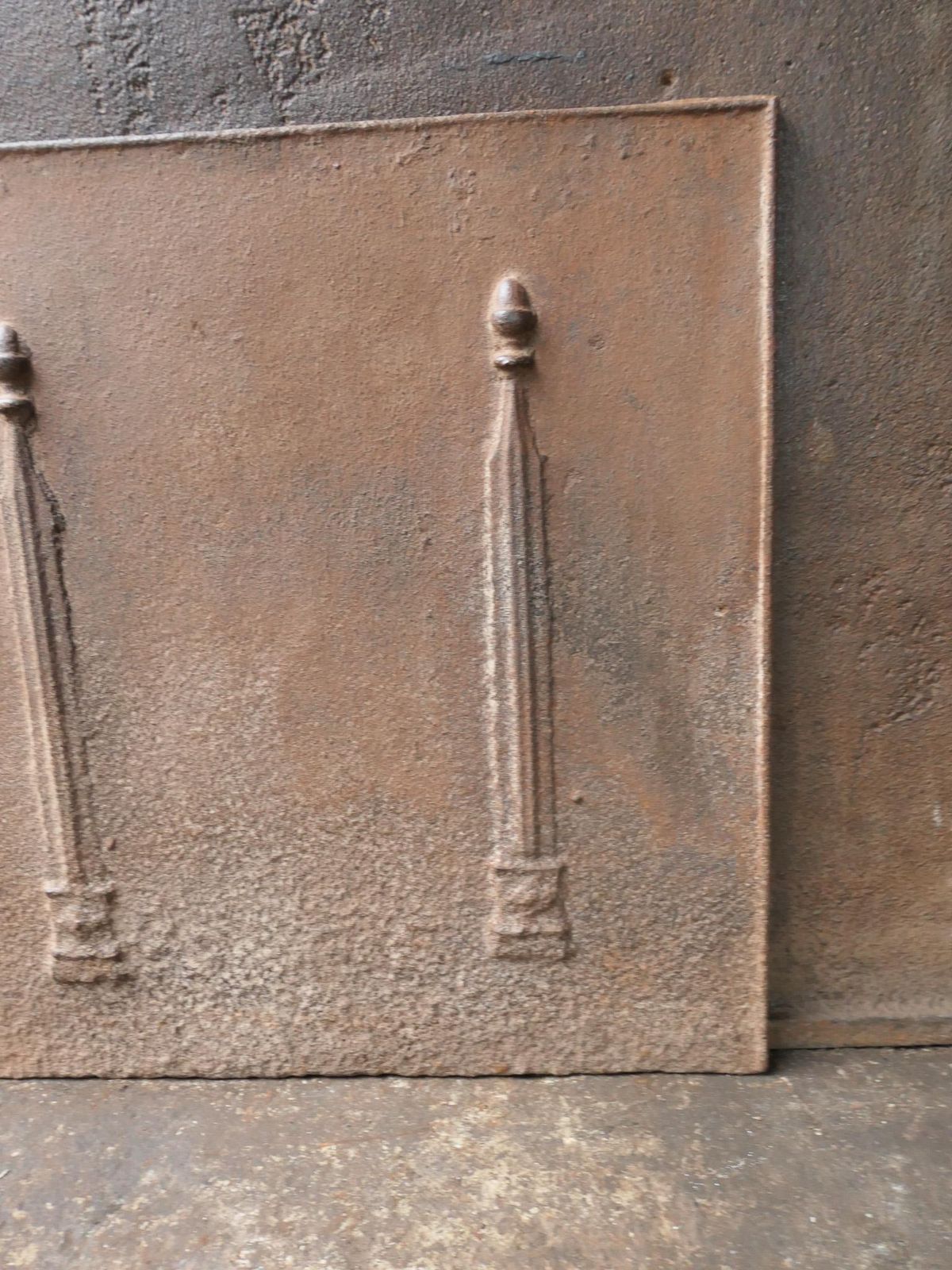 Antique French 'Pillars Of Freedom' Fireback / Backsplash, 18th   19th Century photo vintage