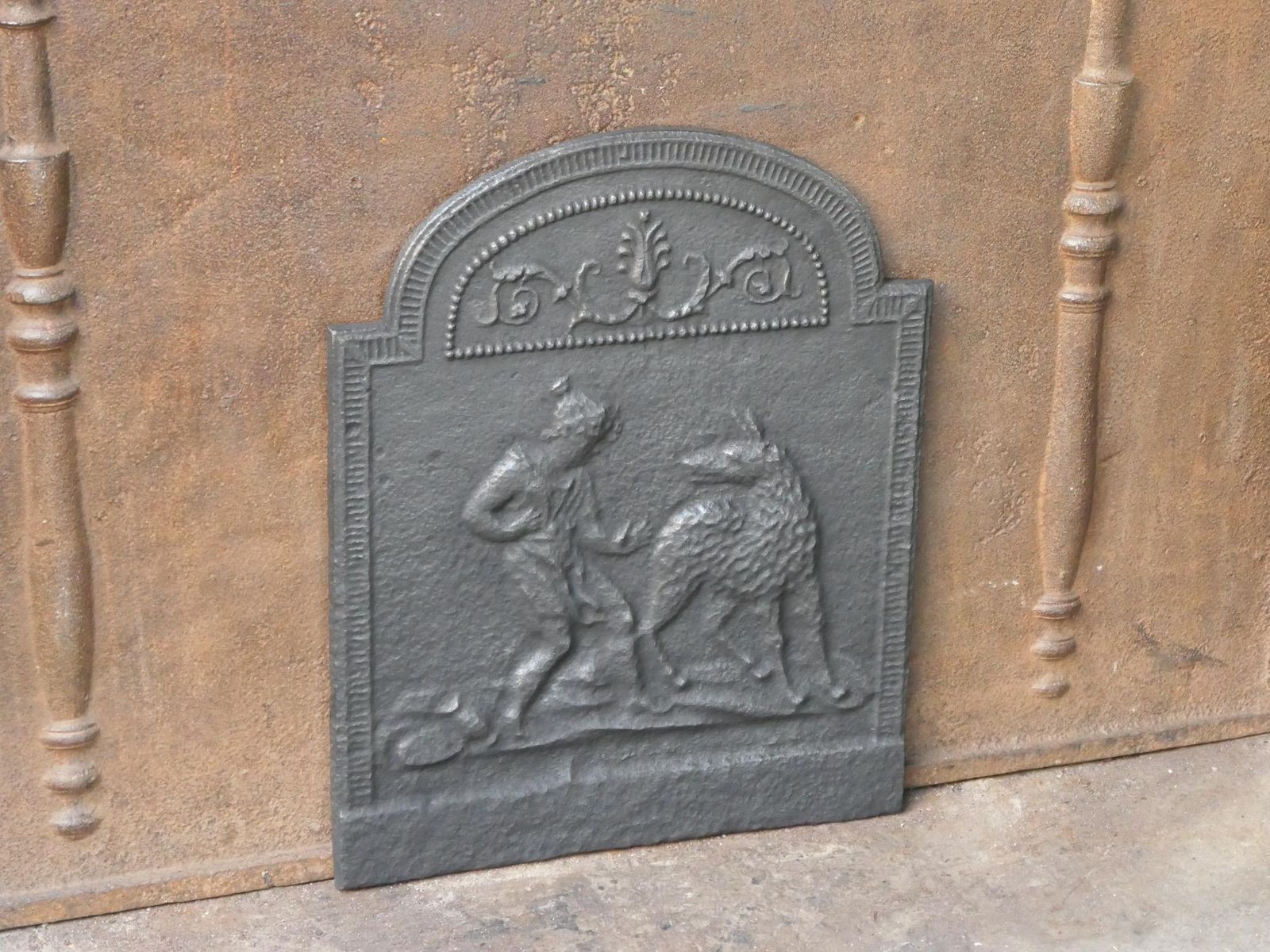 Antique French Napoleon III 'Little Red Riding Hood' Fireback / Backsplash photo 405.0