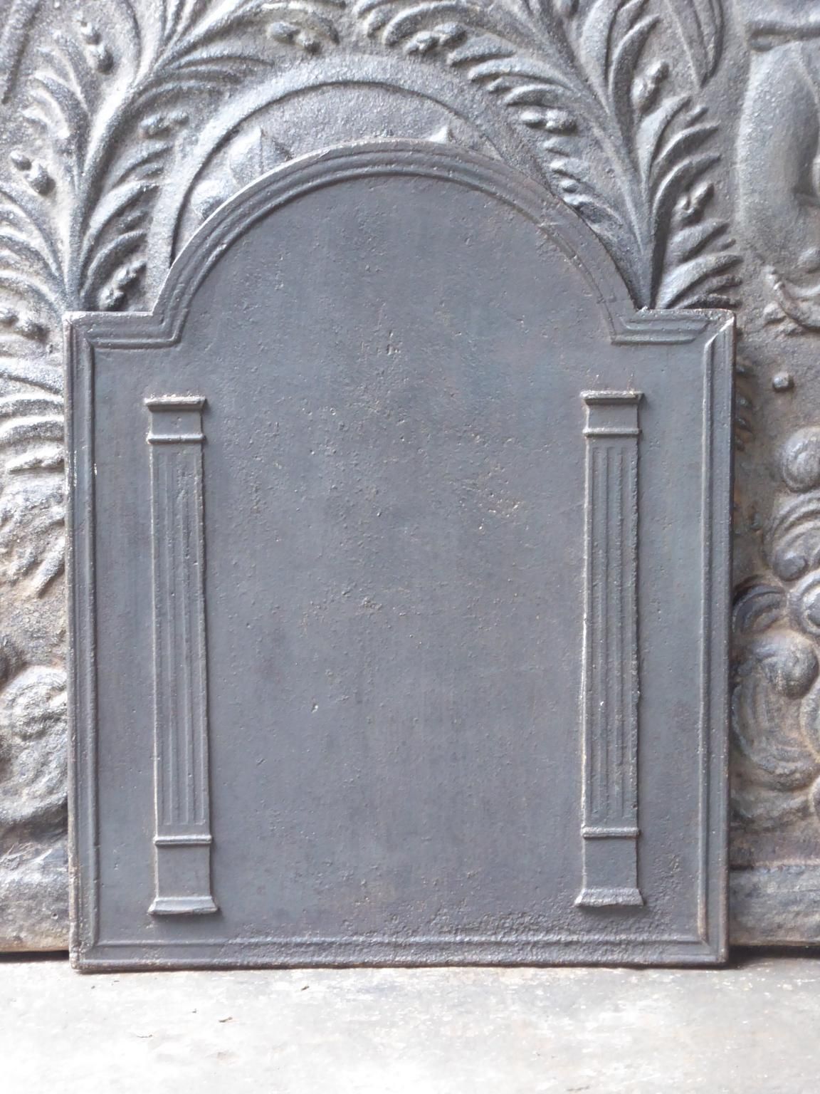 Antique French Neoclassical 'Pillars Of Freedom' Fireback / Backsplash, 19th C. photo furniture