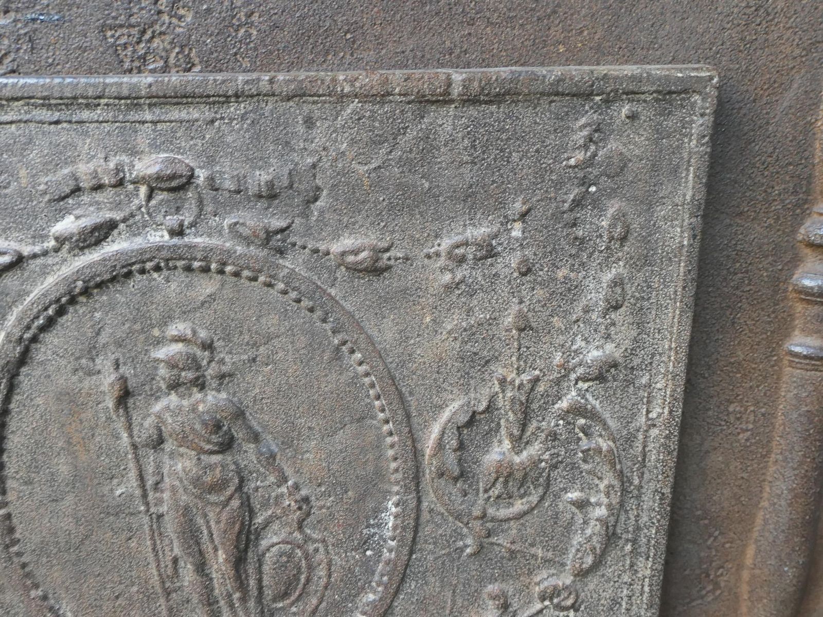 Antique French Neoclassical 'Minerva' Fireback / Backsplash, 18th 19th Century photo vintage