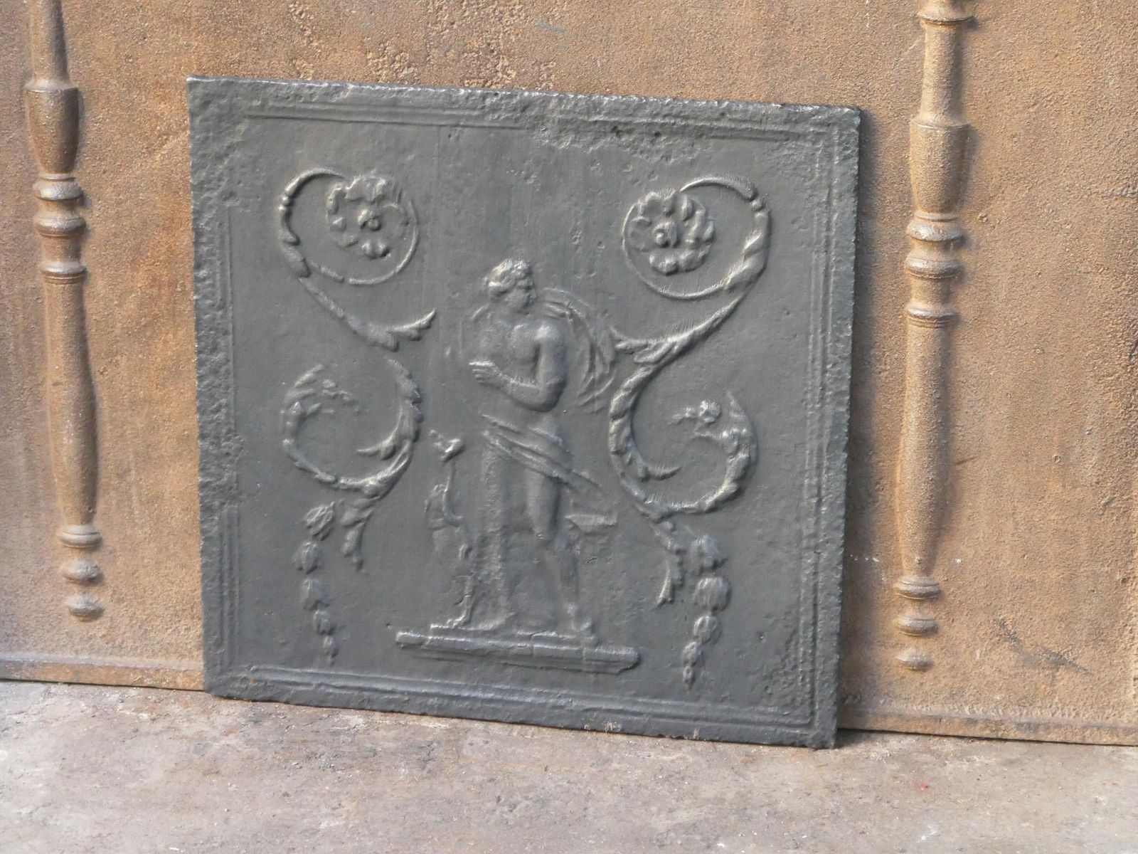 French Neoclassical Period 'Diana' Fireback / Backsplash, 18th 19th Century photo Home Fixtures