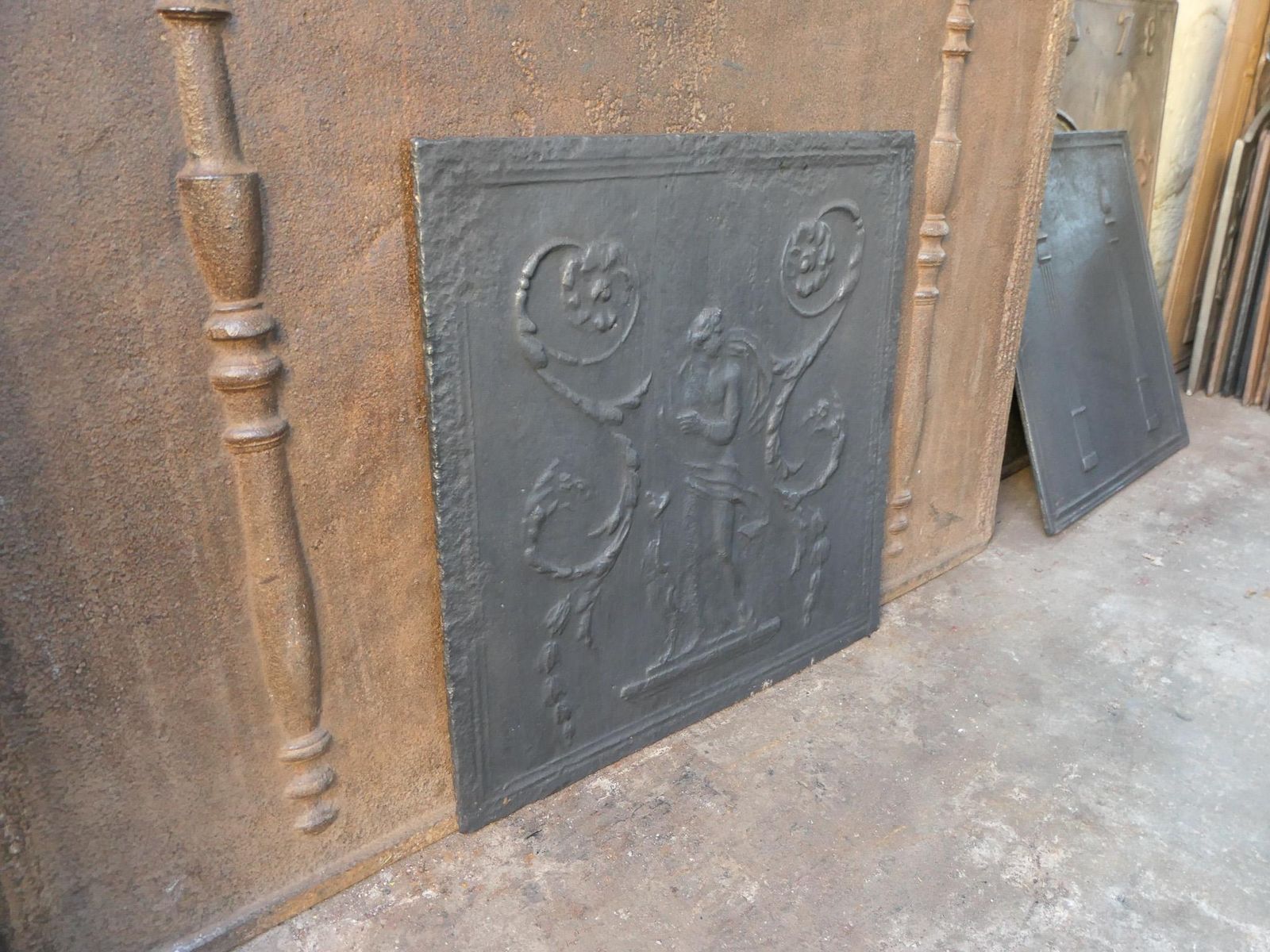 Home Fixtures French Neoclassical Period 'Diana' Fireback / Backsplash, 18th 19th Century photo