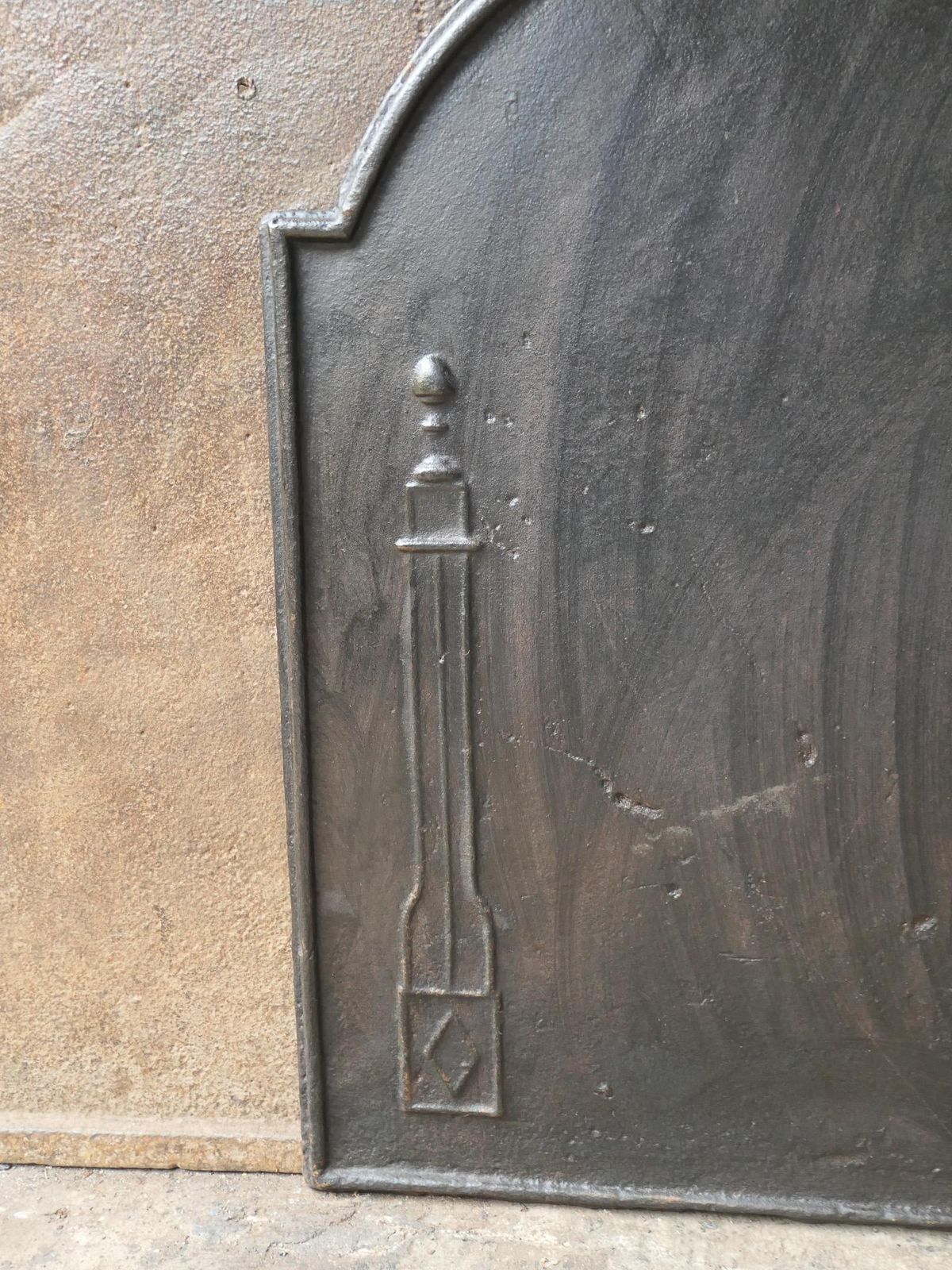 photo for sale Antique French 'Pillars Of Freedom' Fireback / Backsplash, 18th   19th C.
