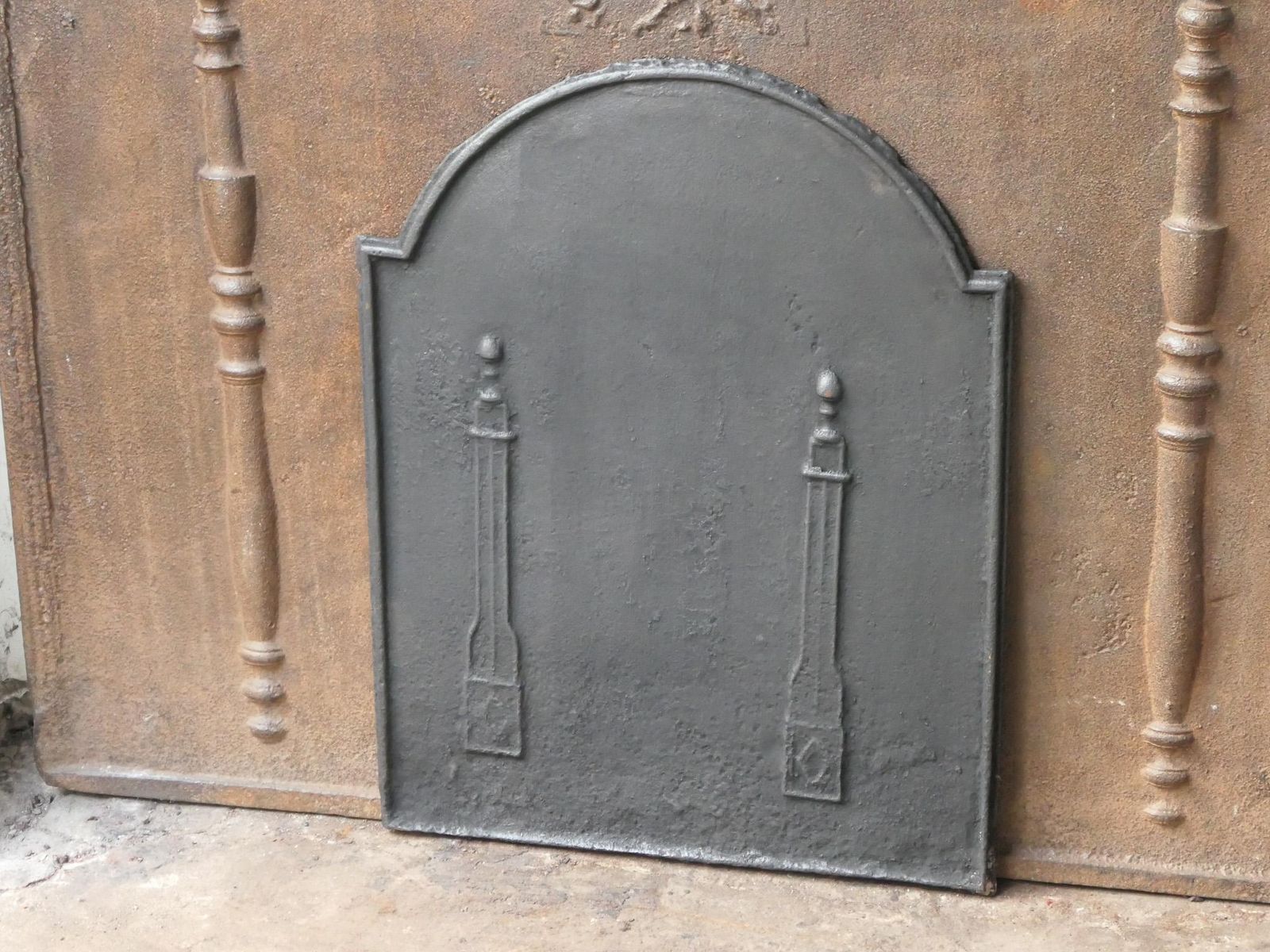 Antique French 'Pillars Of Freedom' Fireback / Backsplash, 18th   19th C. photo 320.0