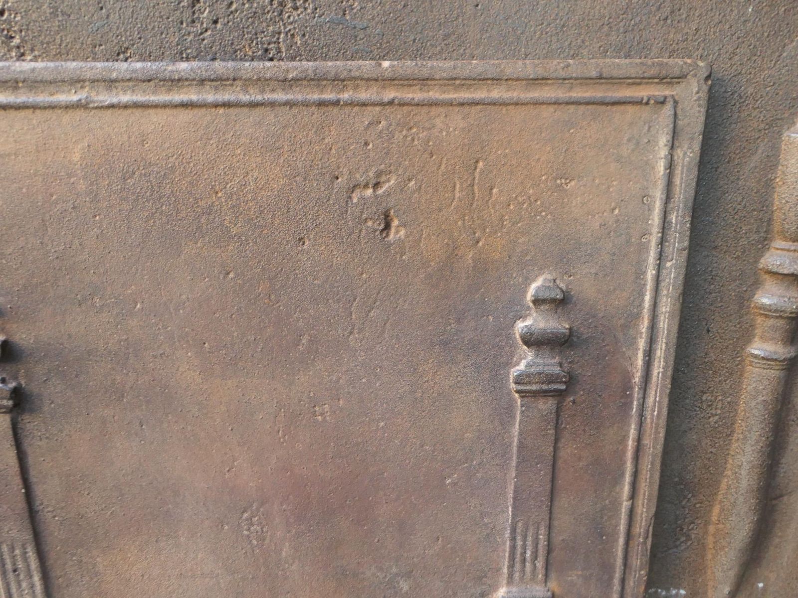 Antique French 'Pillars Of Freedom' Fireback / Backsplash, 18th   19th C. photo vintage