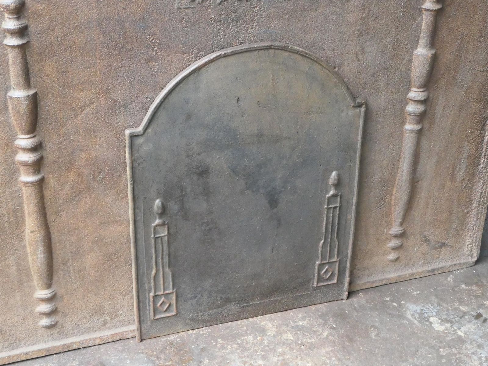 Antique French 'Pillars Of Freedom' Fireback / Backsplash, 19th C. photo vintage