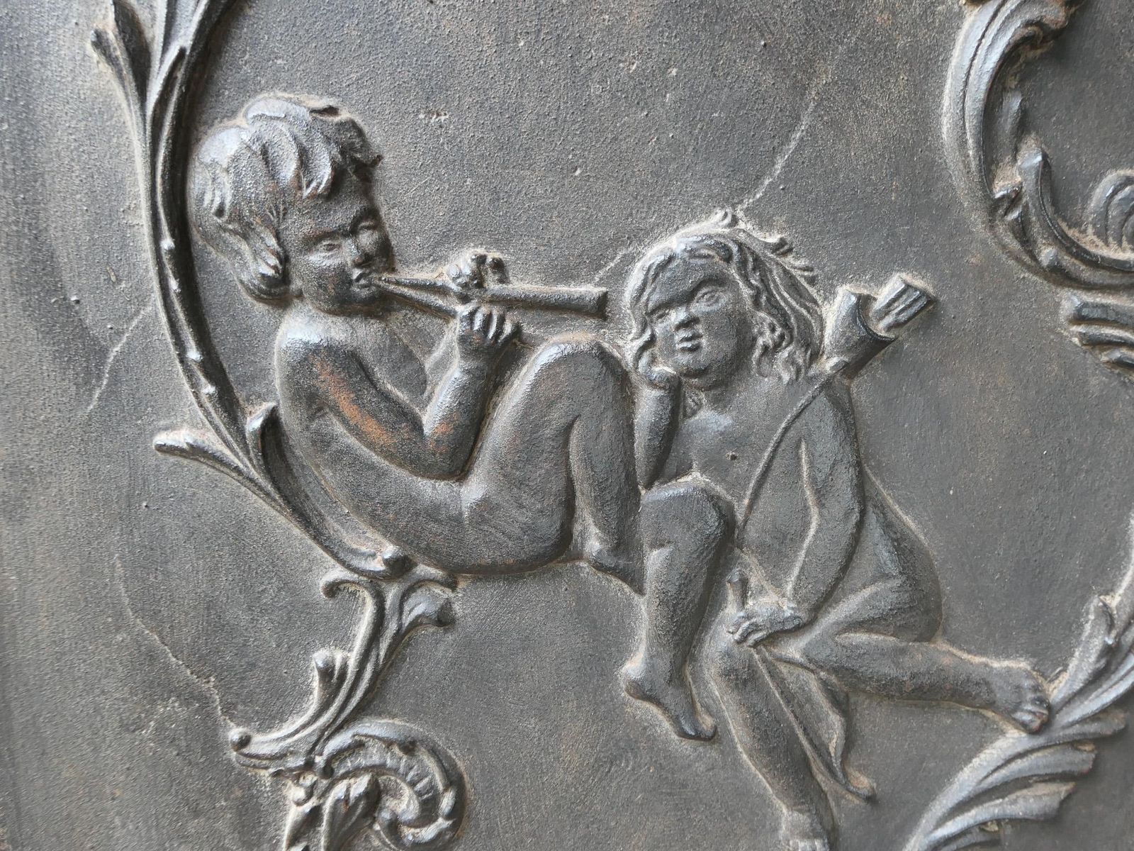 French Victorian Style 'Allegory Of Love' Fireback / Backsplash, 20th Century photo vintage