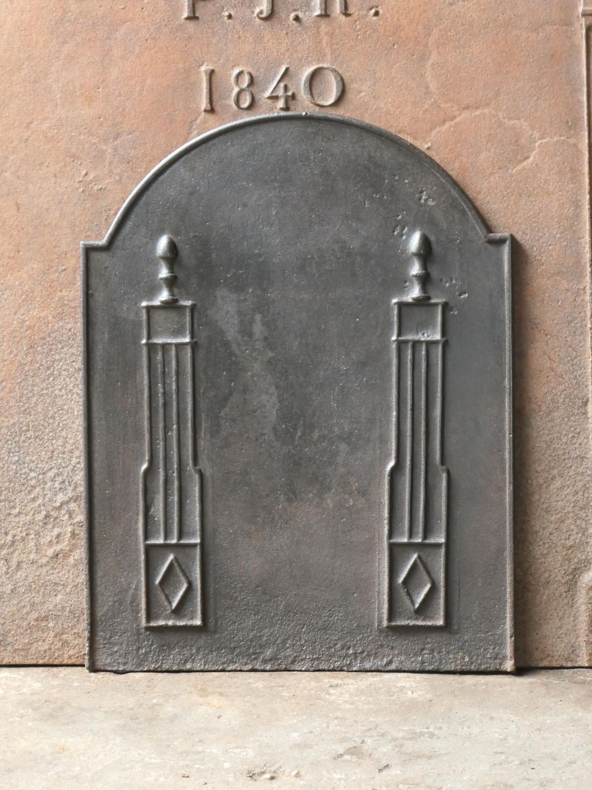 Antique Neoclassical French 'Pillars Of Freedom' Fireback / Backsplash photo 380.0