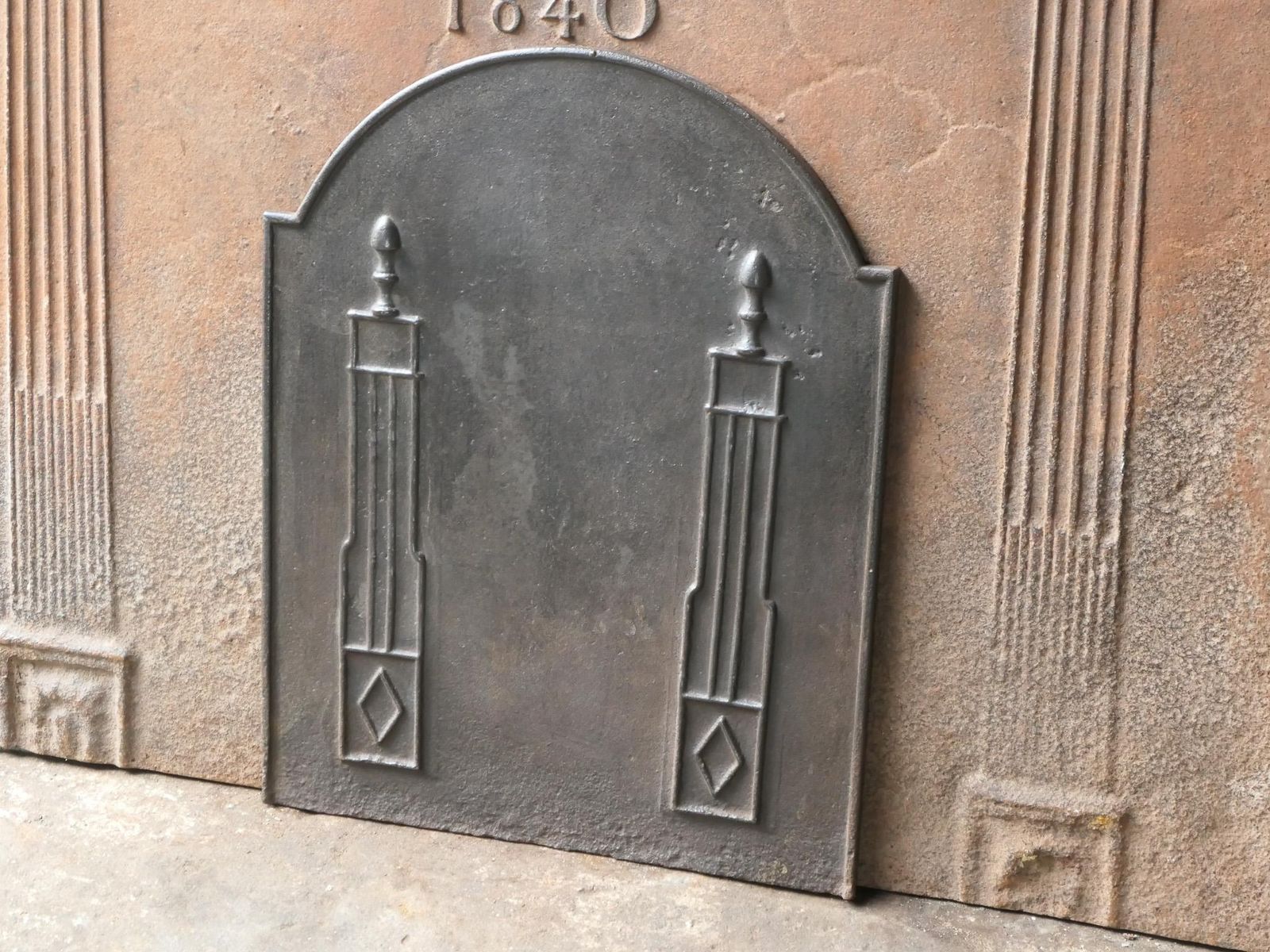 Antique Neoclassical French 'Pillars Of Freedom' Fireback / Backsplash photo buy