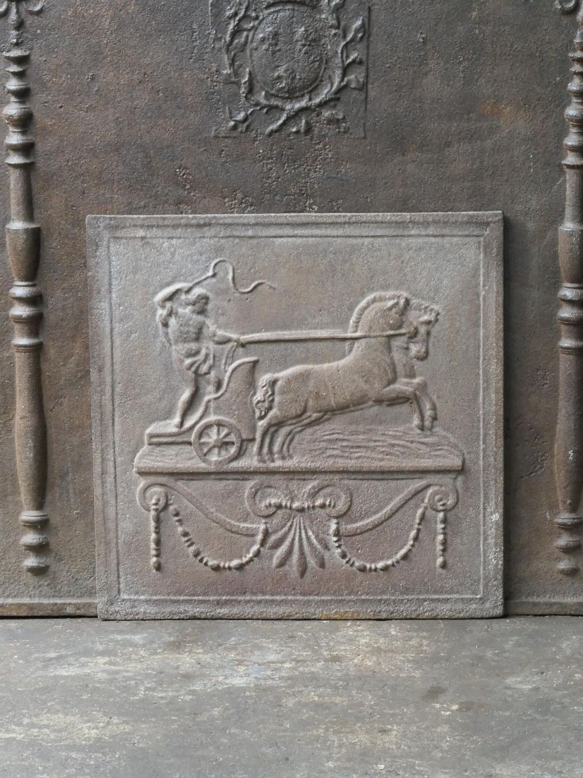 19th Century French 'Apollo With Horses' Fireback / Backsplash photo for sale
