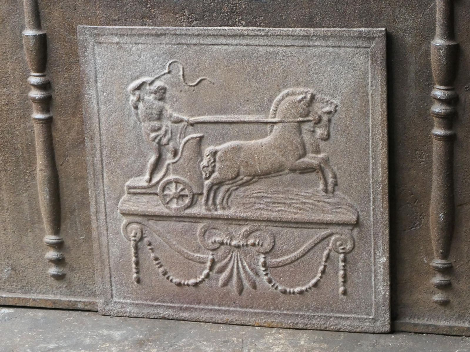 19th Century French 'Apollo With Horses' Fireback / Backsplash photo vinterior