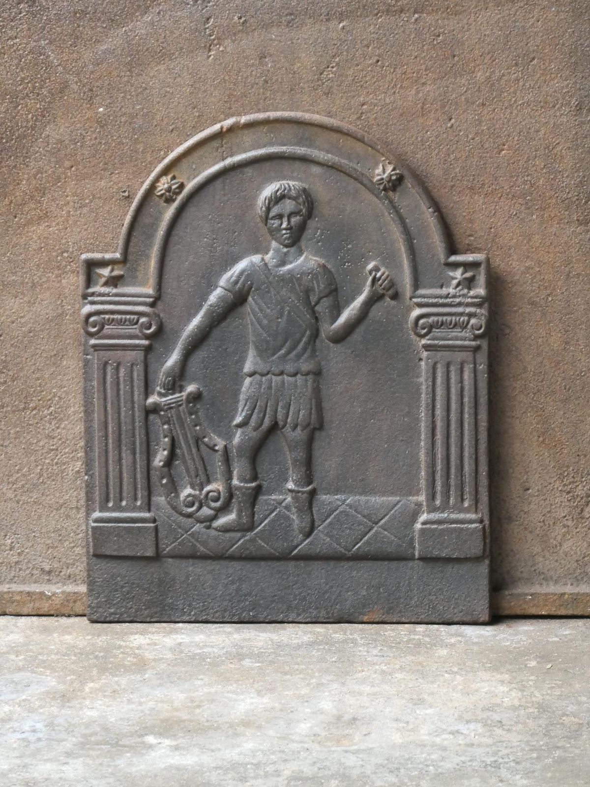 French Napoleon III 'Apollo With Lyre' Fireback / Backsplash, 19th Century photo furniture