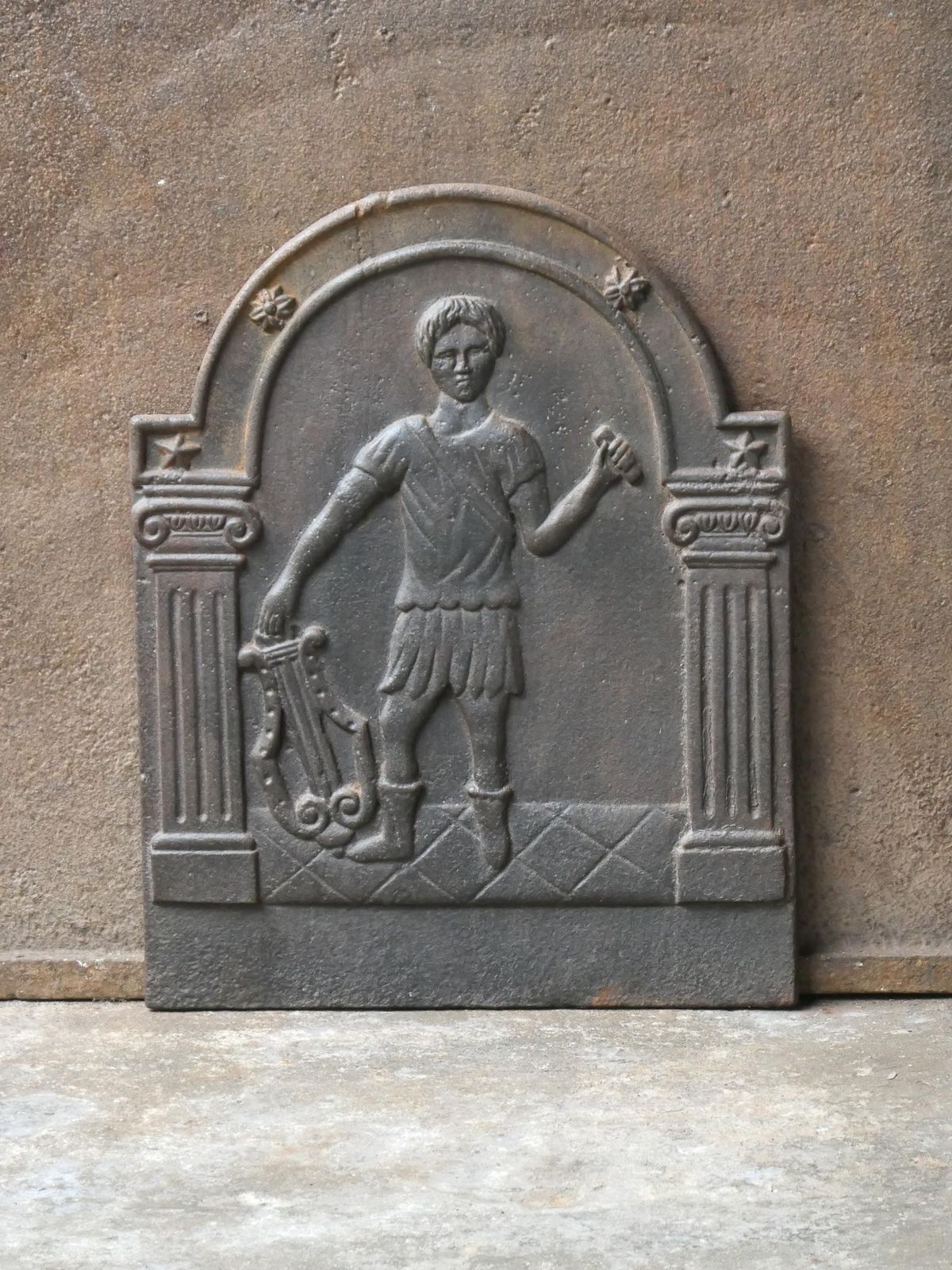 French Napoleon III 'Apollo With Lyre' Fireback / Backsplash, 19th Century photo for sale