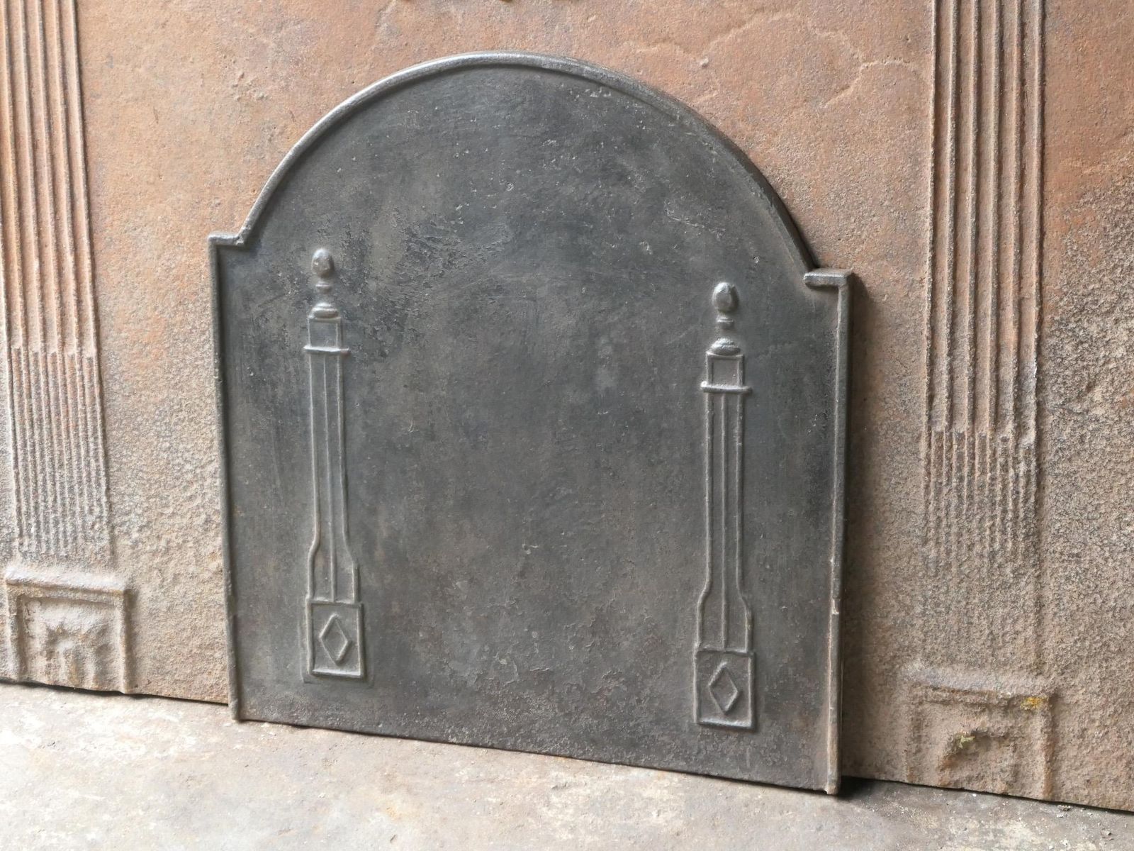 Antique French 'Pillars Of Freedom' Fireback / Backsplash, 18th   19th Century photo 380.0