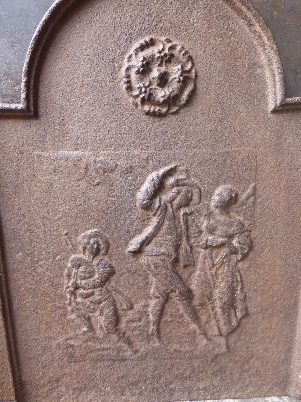 French Napoleon III 'Dancers' Fireback / Backsplash, 19th Century photo vinterior