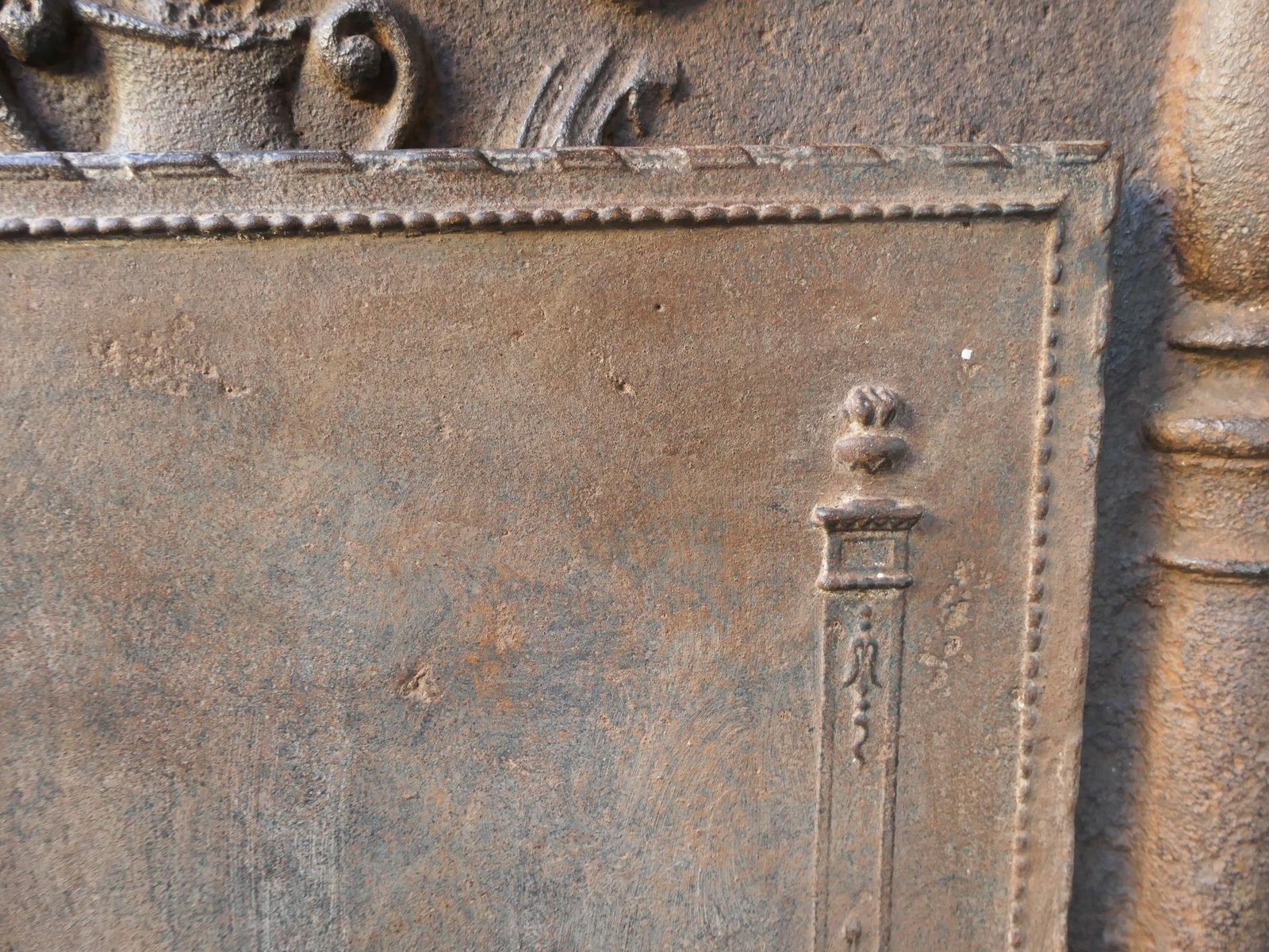 Antique French Neoclassical 'Pillars Of Freedom' Fireback / Backsplash photo 337.0