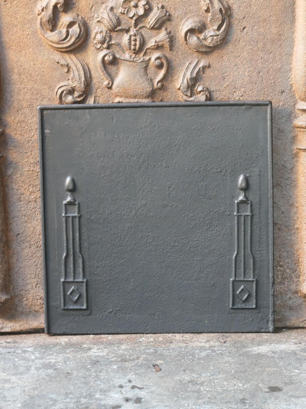 Antique French Neoclassical 'Pillars Of Freedom' Fireback / Backsplash photo furniture