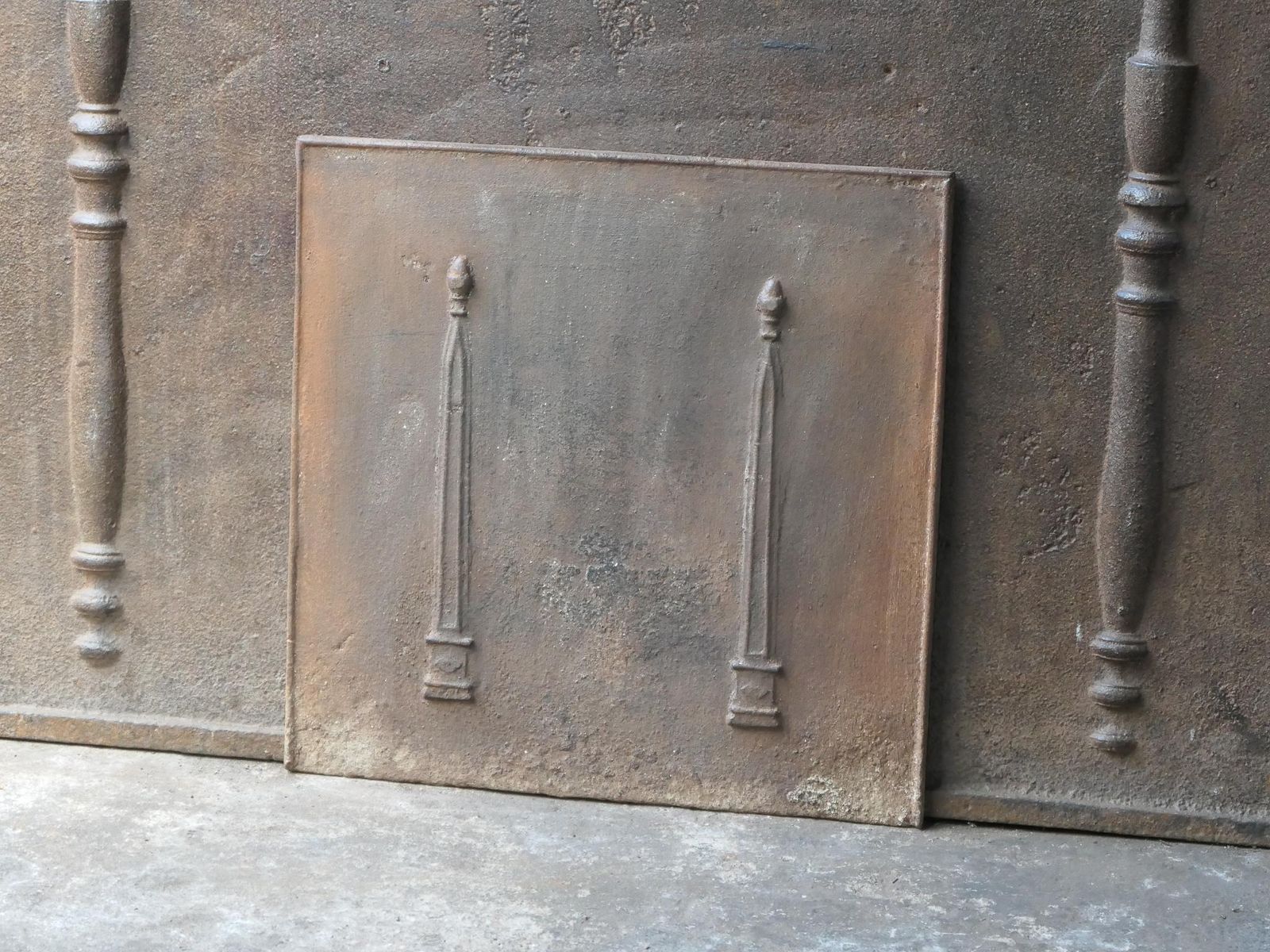 Antique French Neoclassical 'Pillars Of Freedom' Fireback / Backsplash, 19th C. photo furniture