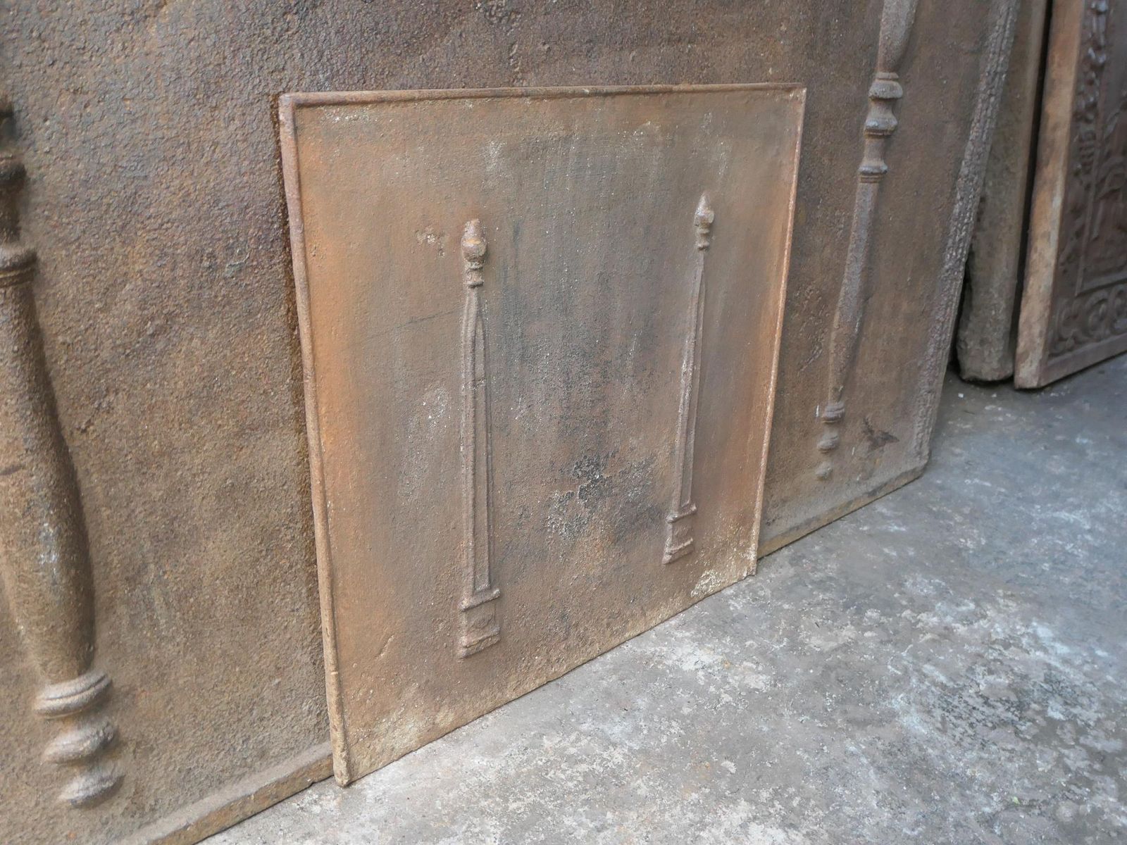 Antique French Neoclassical 'Pillars Of Freedom' Fireback / Backsplash, 19th C. photo 320.0