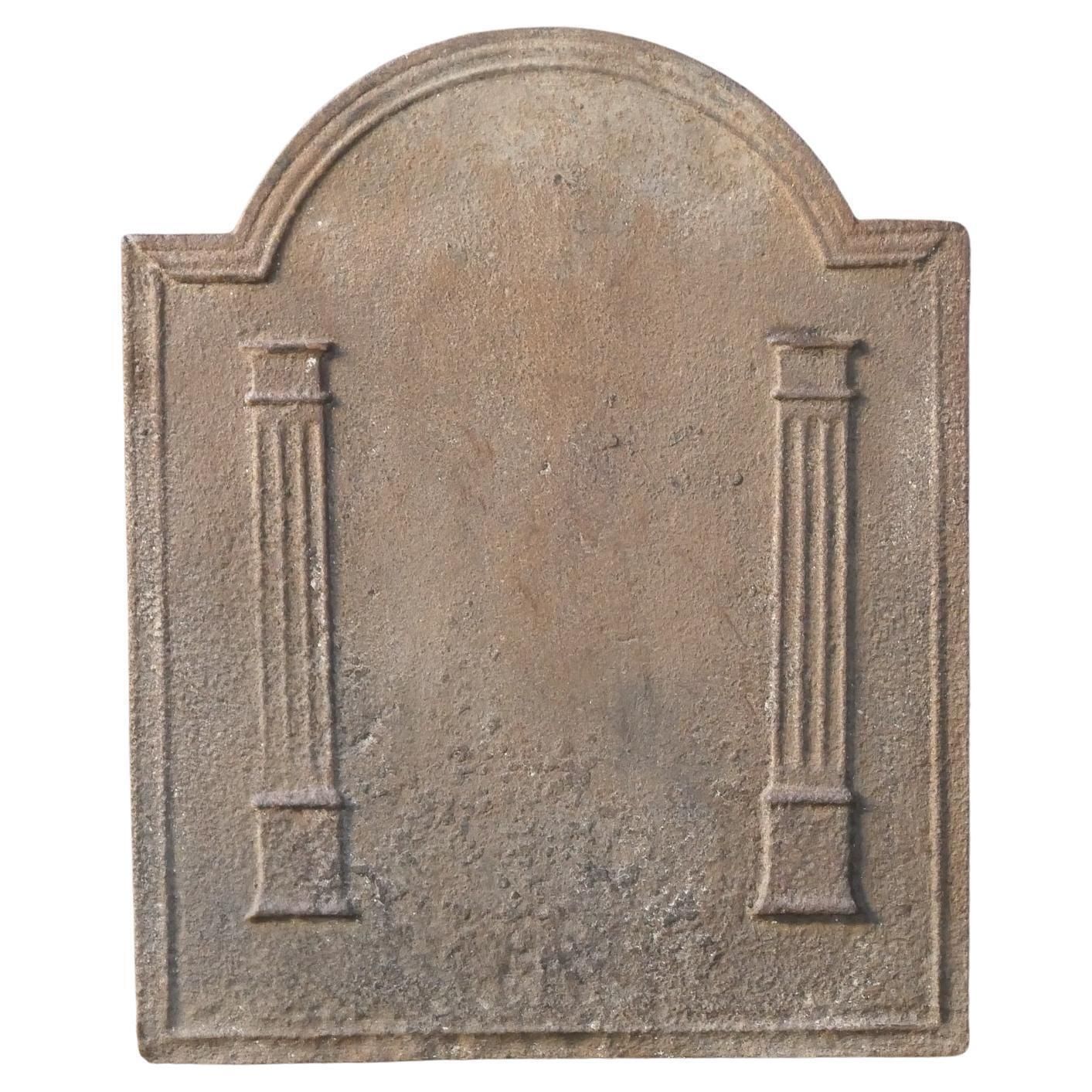 Antique French Neoclassical 'Pillars Of Freedom' Fireback / Backsplash, 19th C.