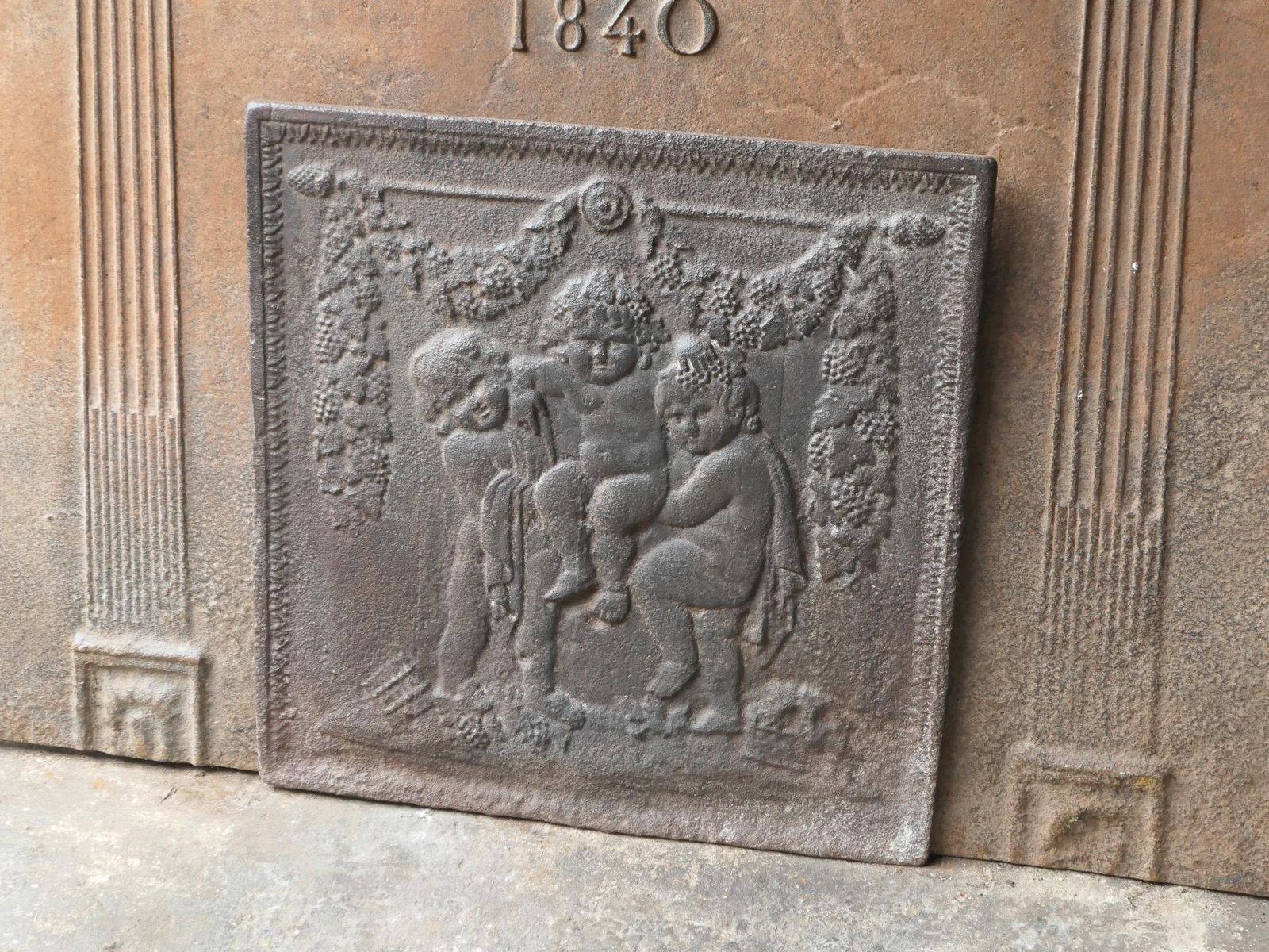 Napoleon III Fireback / Backsplash Depicting Young Bacchus, 19th Century photo buy