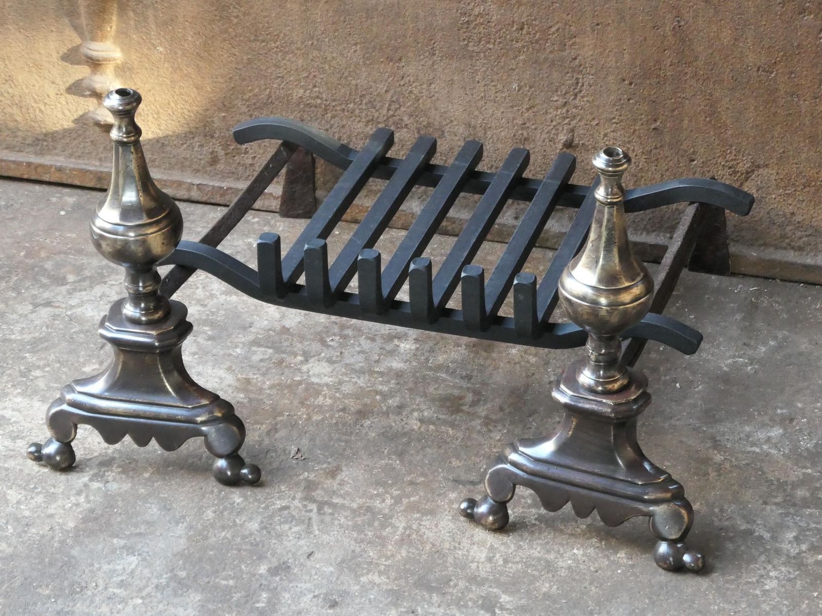 French Louis XIV Period Fireplace Andirons Or Fire Grate, 17th Century photo buy