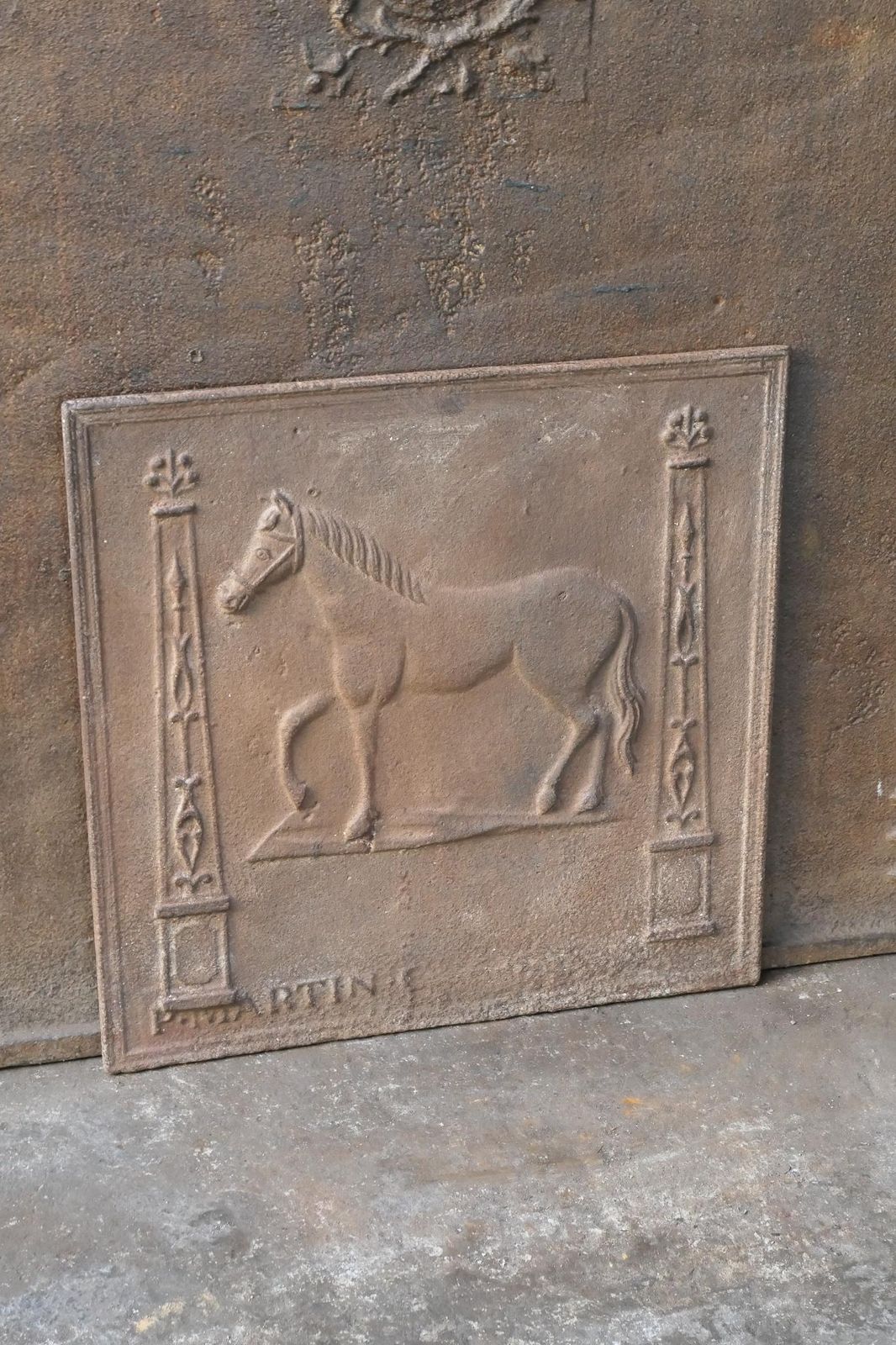 Antique French 'Horse' Fireback / Backsplash, 19th Century photo 576.0