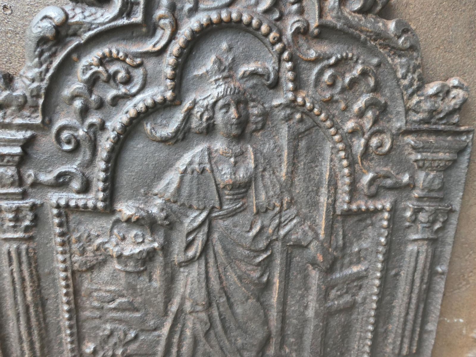 Antique French 'Allegory Of The Morning' Fireback / Backsplash, 18th   19th C. photo vintage