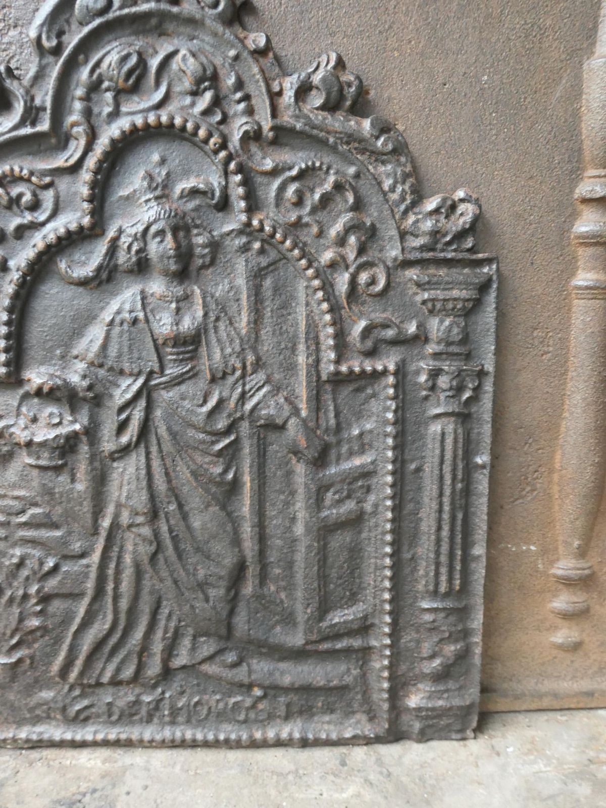 photo for sale Antique French 'Allegory Of The Morning' Fireback / Backsplash, 18th   19th C.