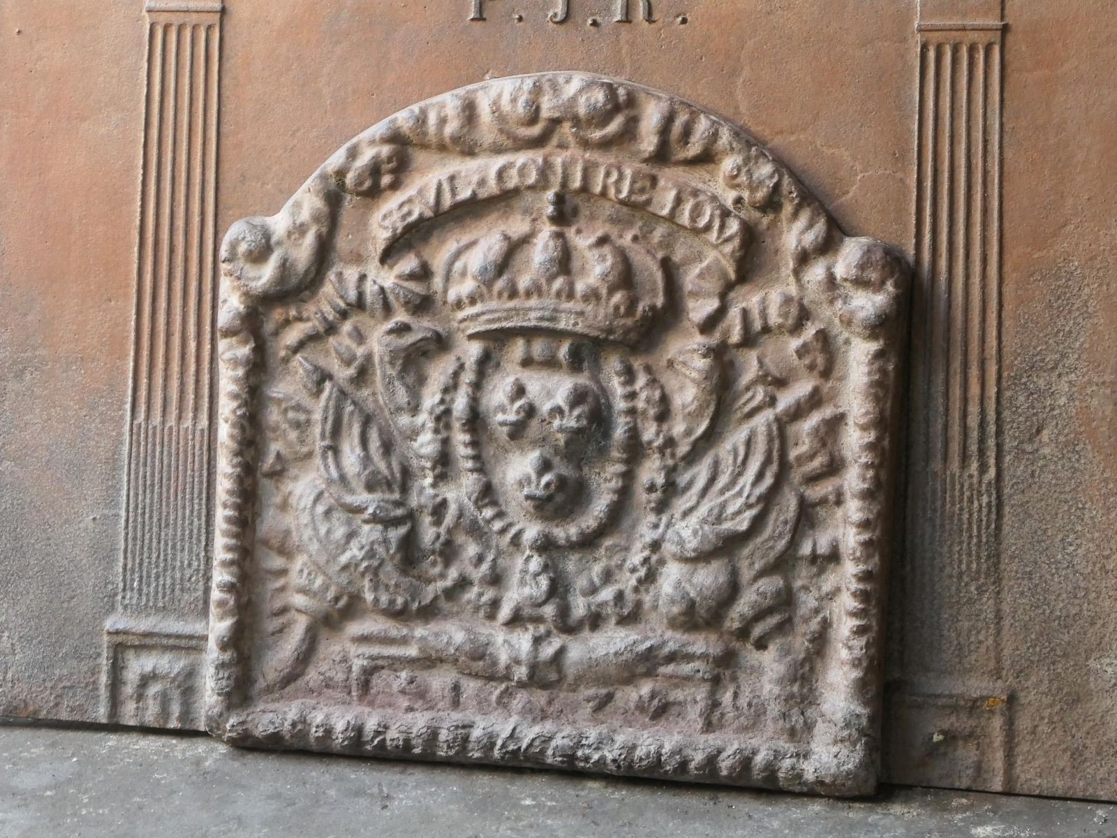 French Louis XIV Style 'Arms Of France' Fireback / Backsplash photo for sale